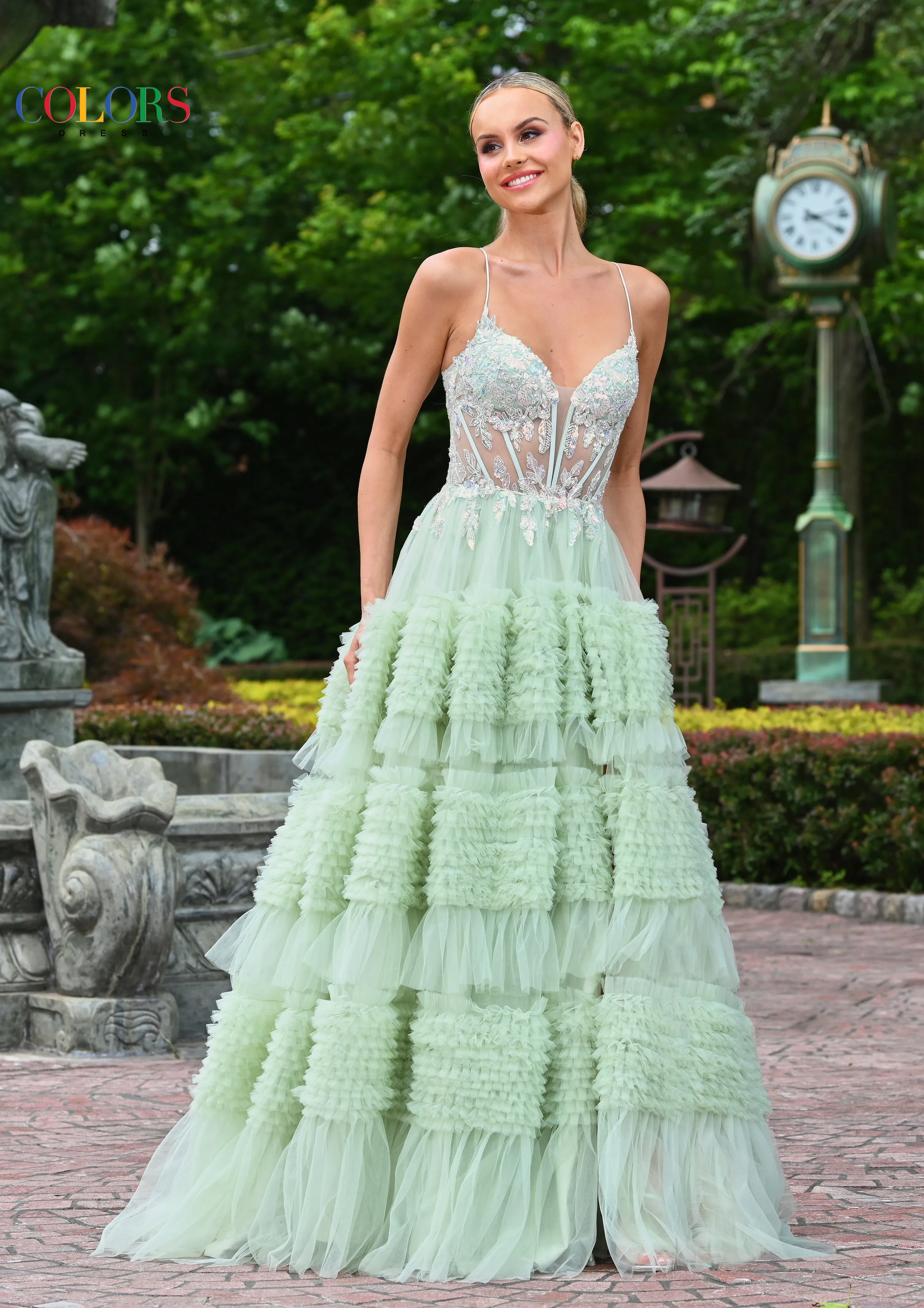 Colors Dress 3515 Long Prom Dress With Ruffled A-Line Silhouette sold by The Gown Galleria product image thumbnail 5