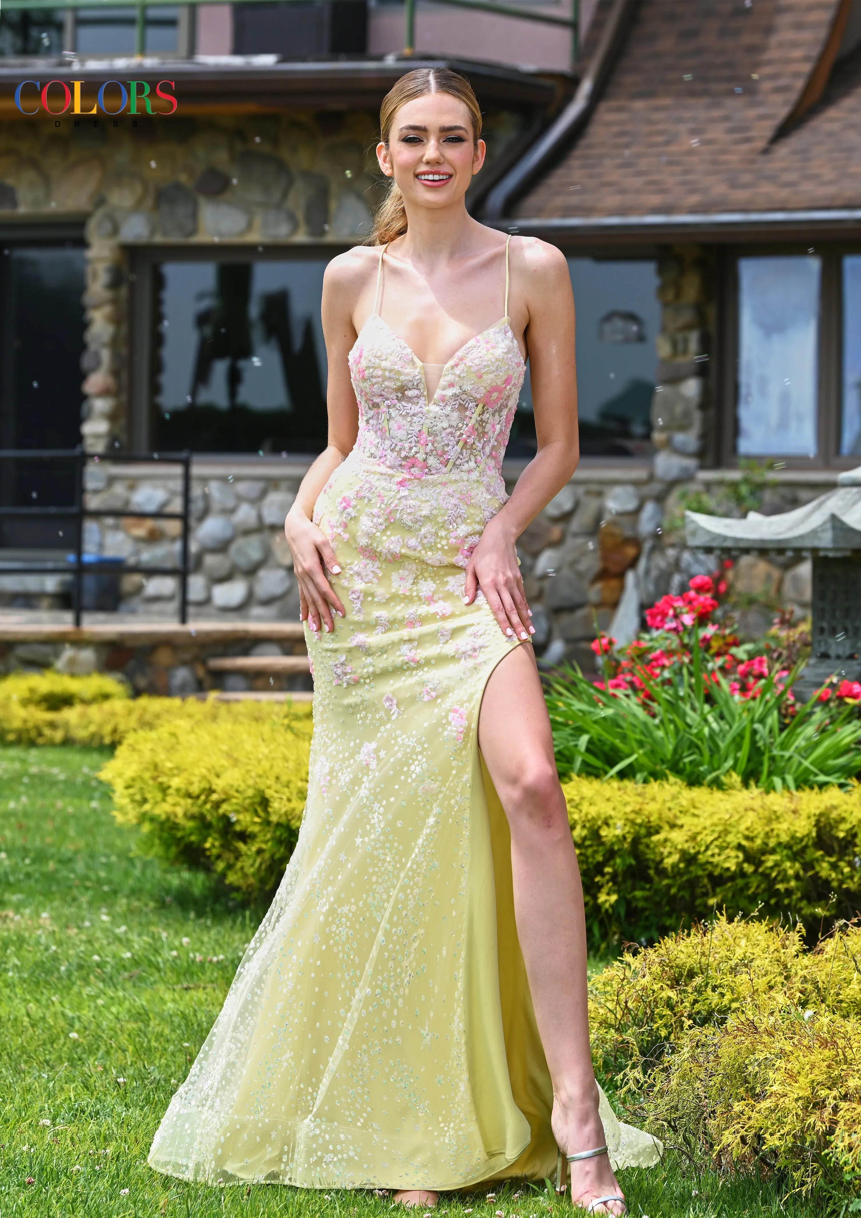 COLORS 3447 Long Mermaid Prom Dress With Beaded Detail sold by The Gown Galleria product image thumbnail 3