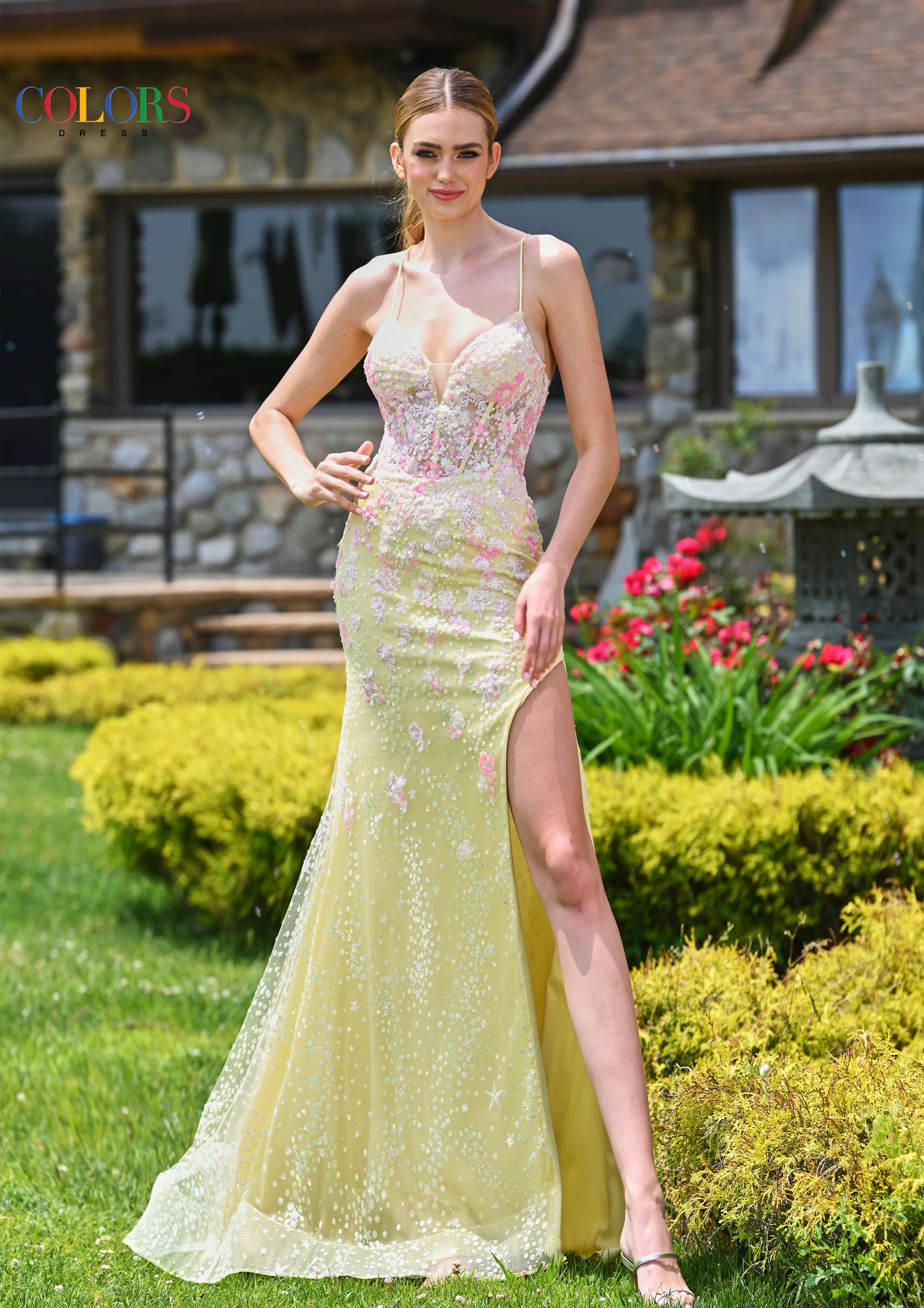 COLORS 3447 Long Mermaid Prom Dress With Beaded Detail sold by The Gown Galleria product image thumbnail 4