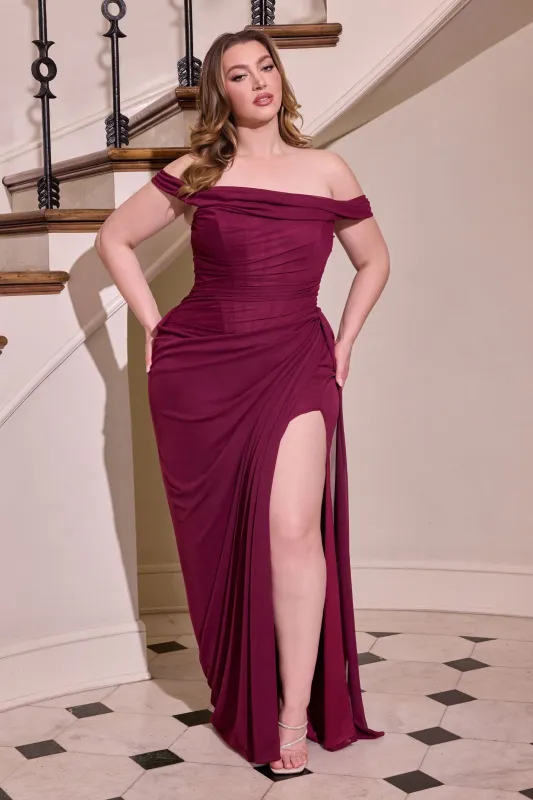 Cinderella Divine CD387C Off-the-Shoulder Evening Gown sold by The Gown Galleria