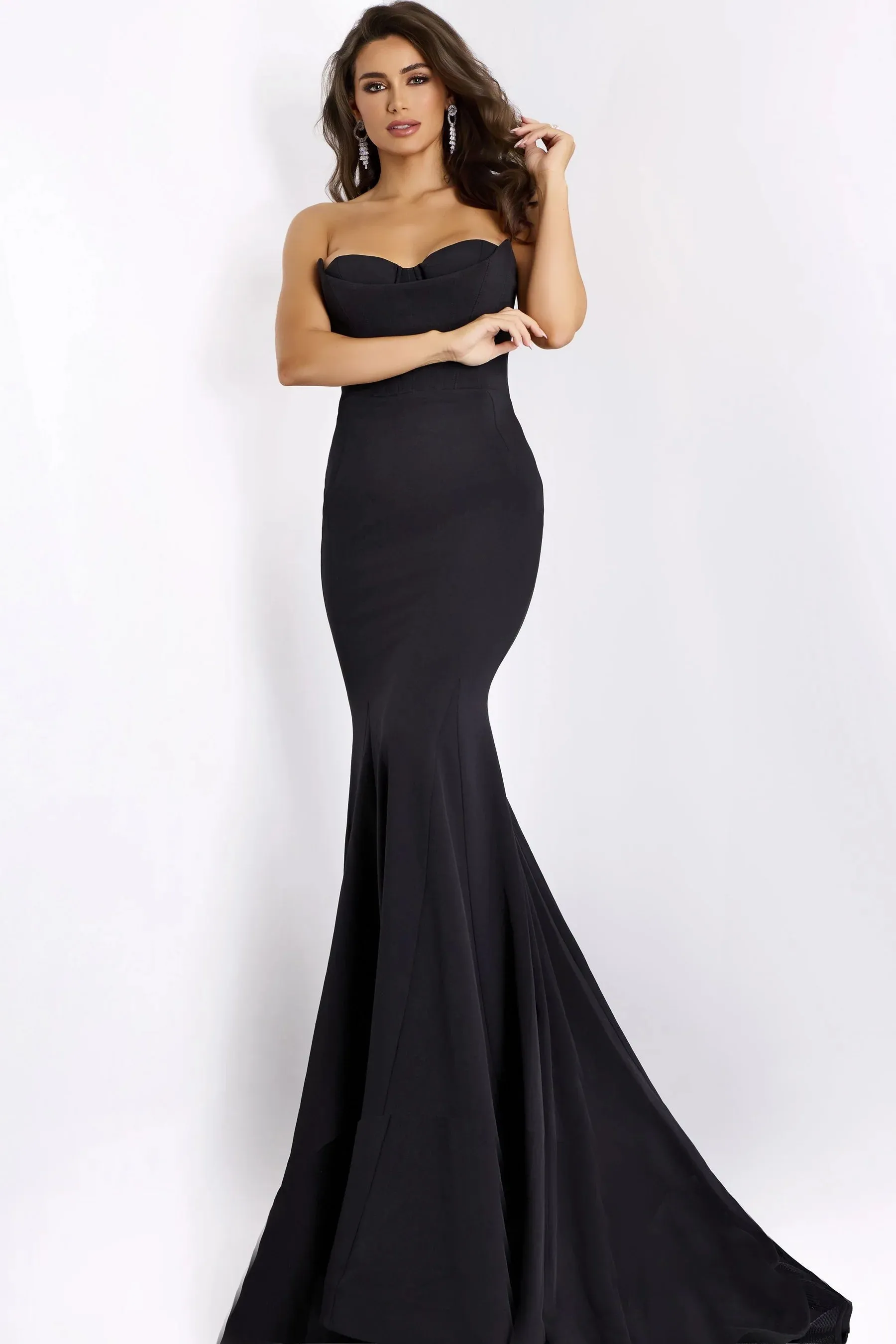 Jovani 38974 Strapless Mermaid With Sweep Train Prom Dress sold by The Gown Galleria product image thumbnail 2