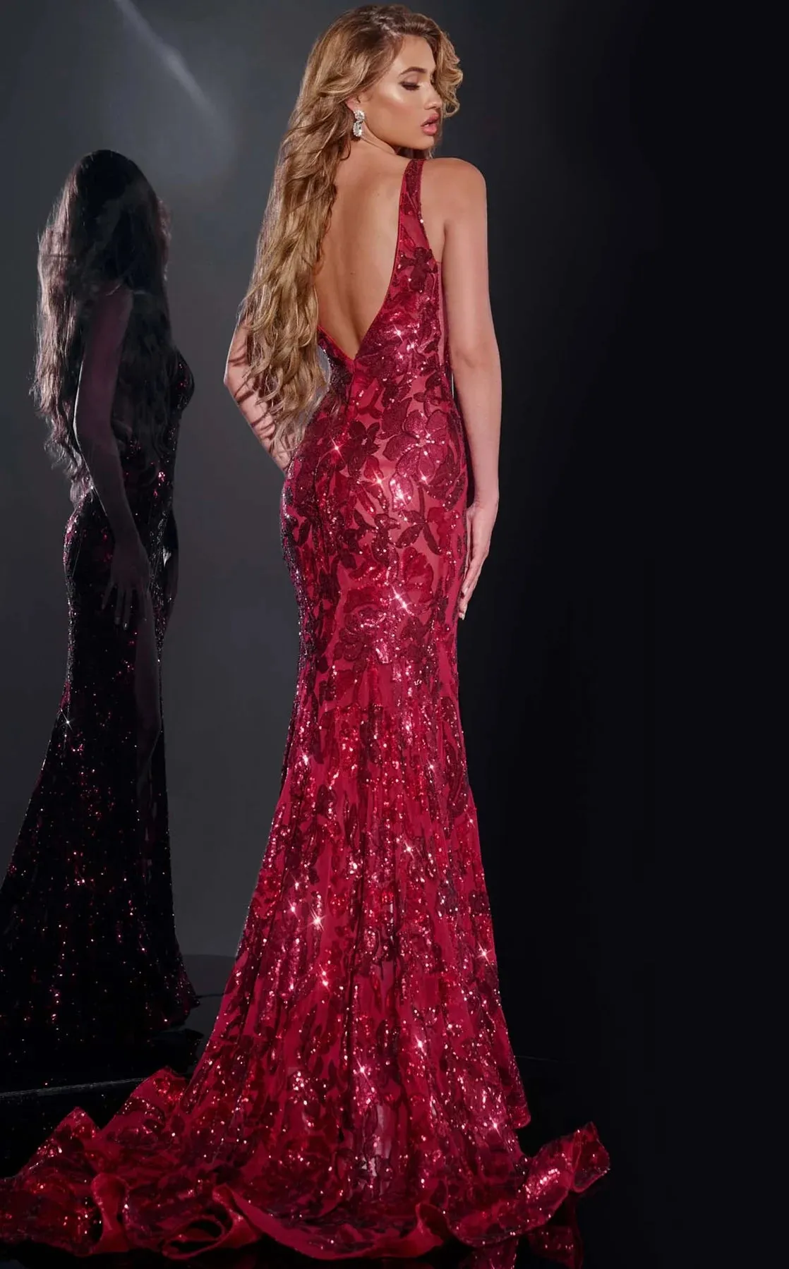 Jovani 40755 Deep V-Neckline And Sleeveless Prom Dress sold by The Gown Galleria product image thumbnail 2