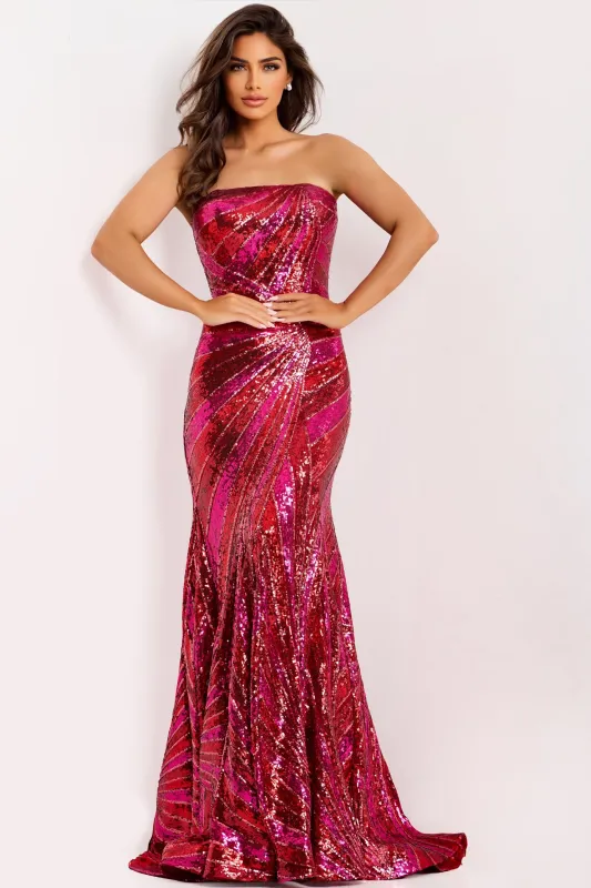 Jovani 40765 Metallic Pattern With Fitted Silhouette Prom Dress sold by The Gown Galleria