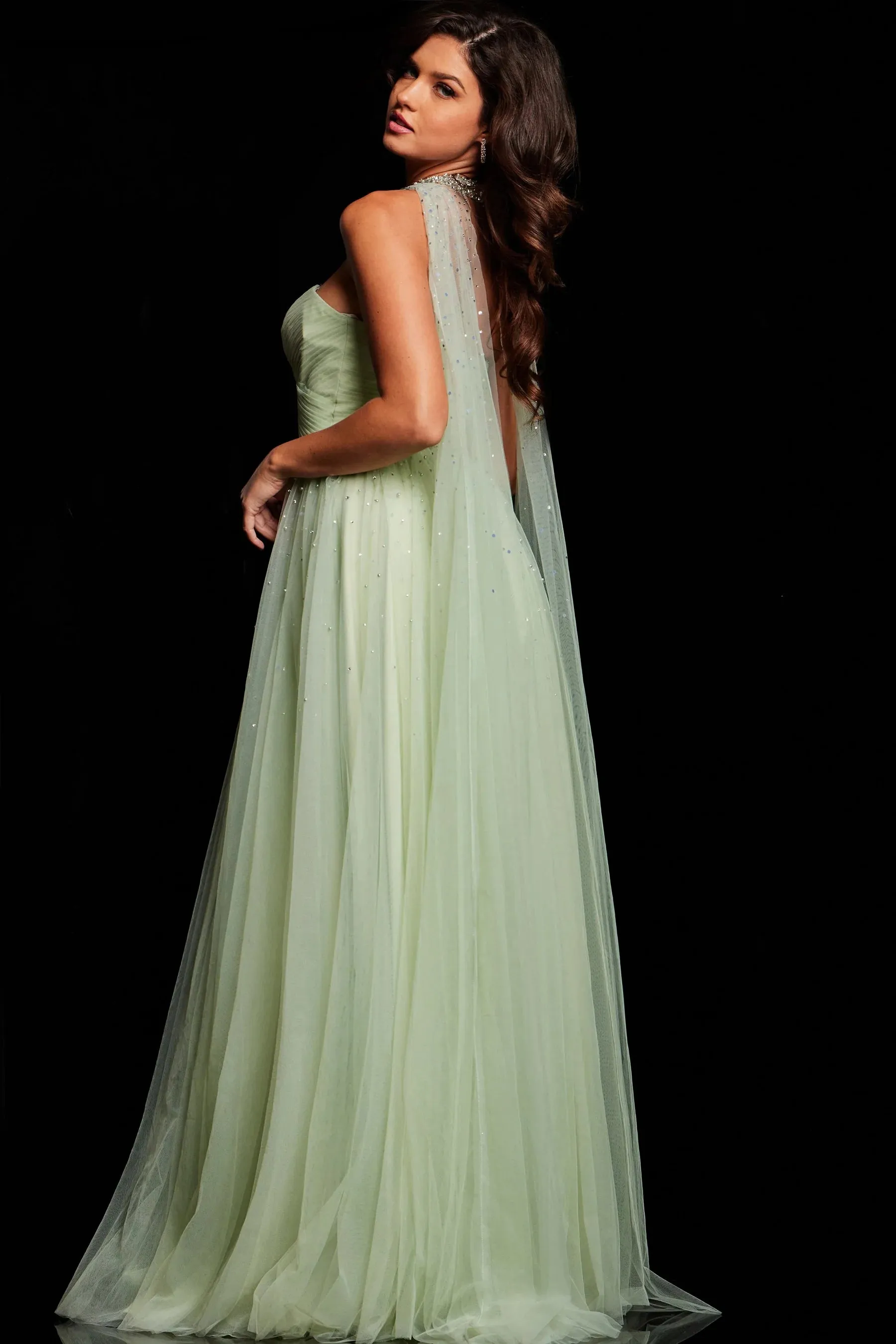 Jovani 39307 Sweetheart A-Line Prom Dress In Mint Tulle sold by The Gown Galleria product image thumbnail 2