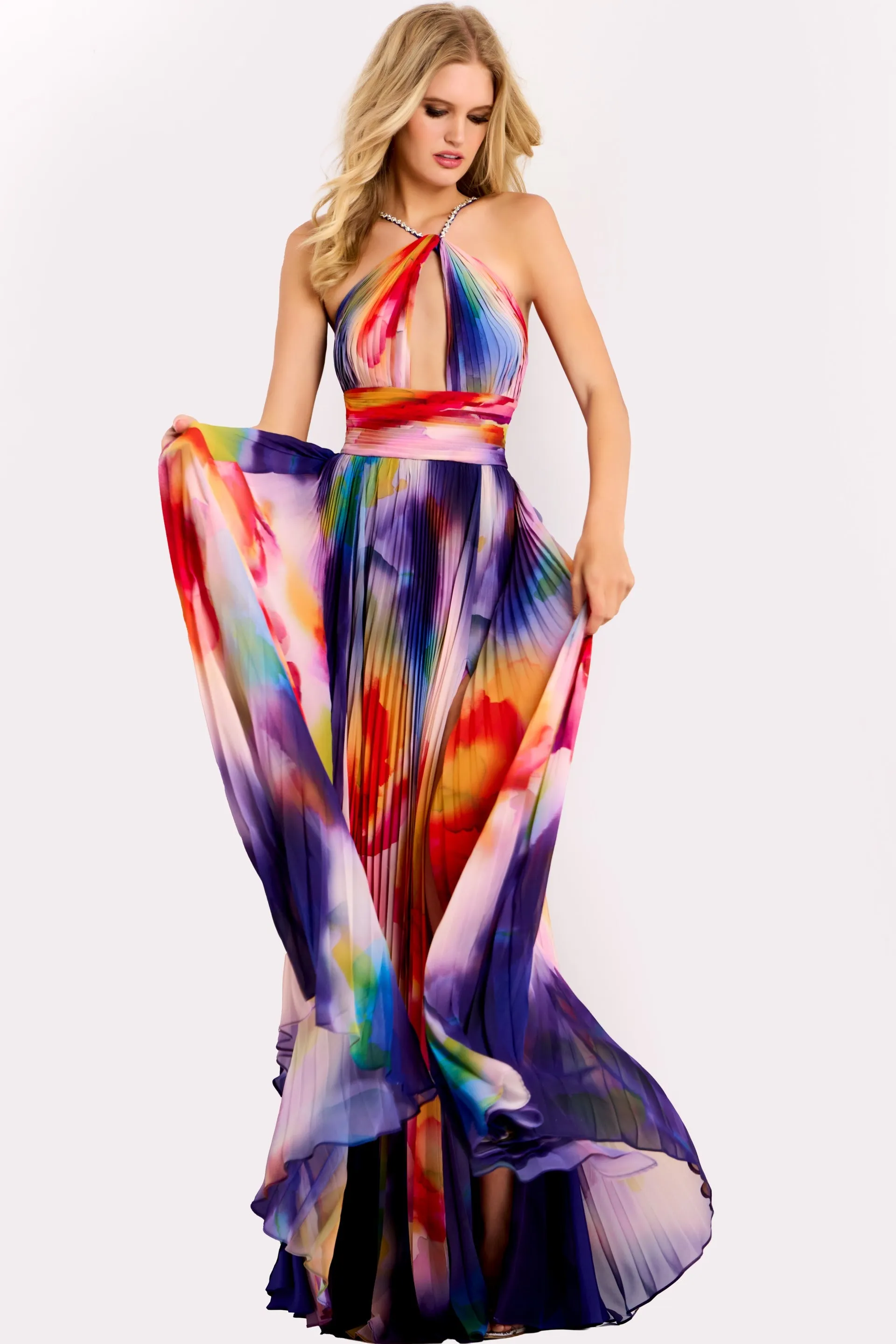 Jovani 42717 Pleated A-Line Silhouette Evening Gown sold by The Gown Galleria product image thumbnail 2