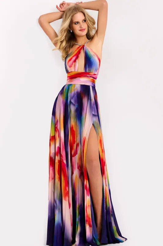 Jovani 42717 Pleated A-Line Silhouette Evening Gown sold by The Gown Galleria