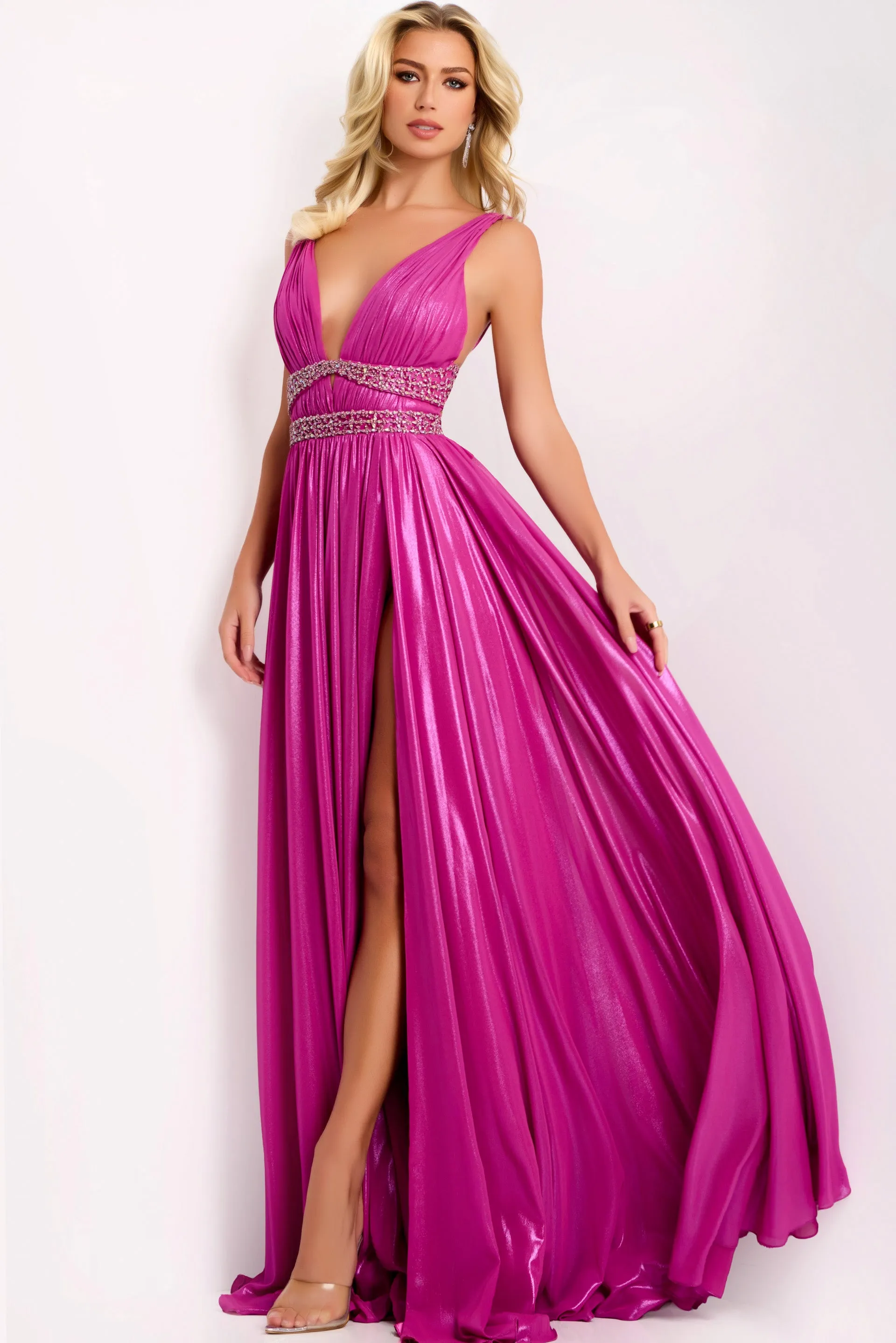 Jovani 42817 Plunging V-Neckline Evening Gown sold by The Gown Galleria