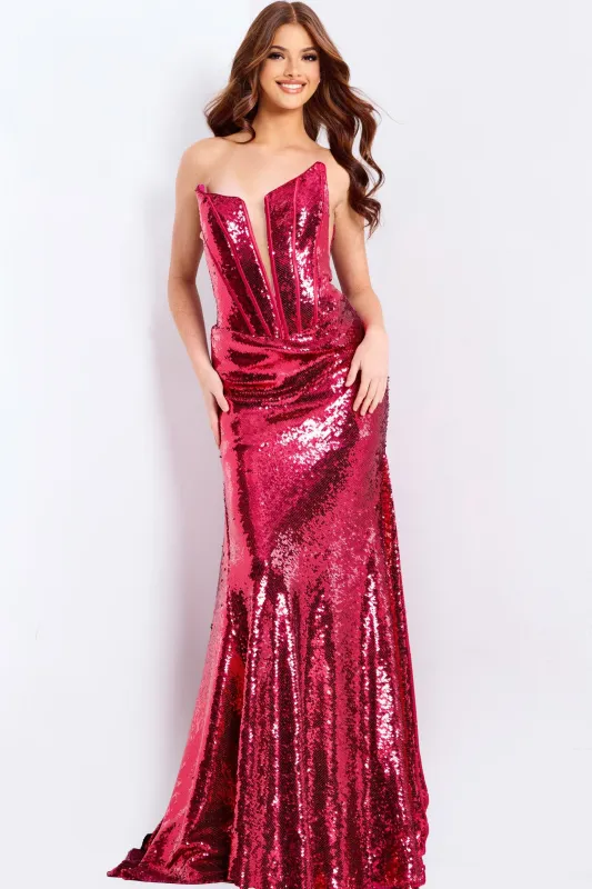 Jovani 48511 Evening Gown With Plunging Neckline And Sequin Detail sold by The Gown Galleria