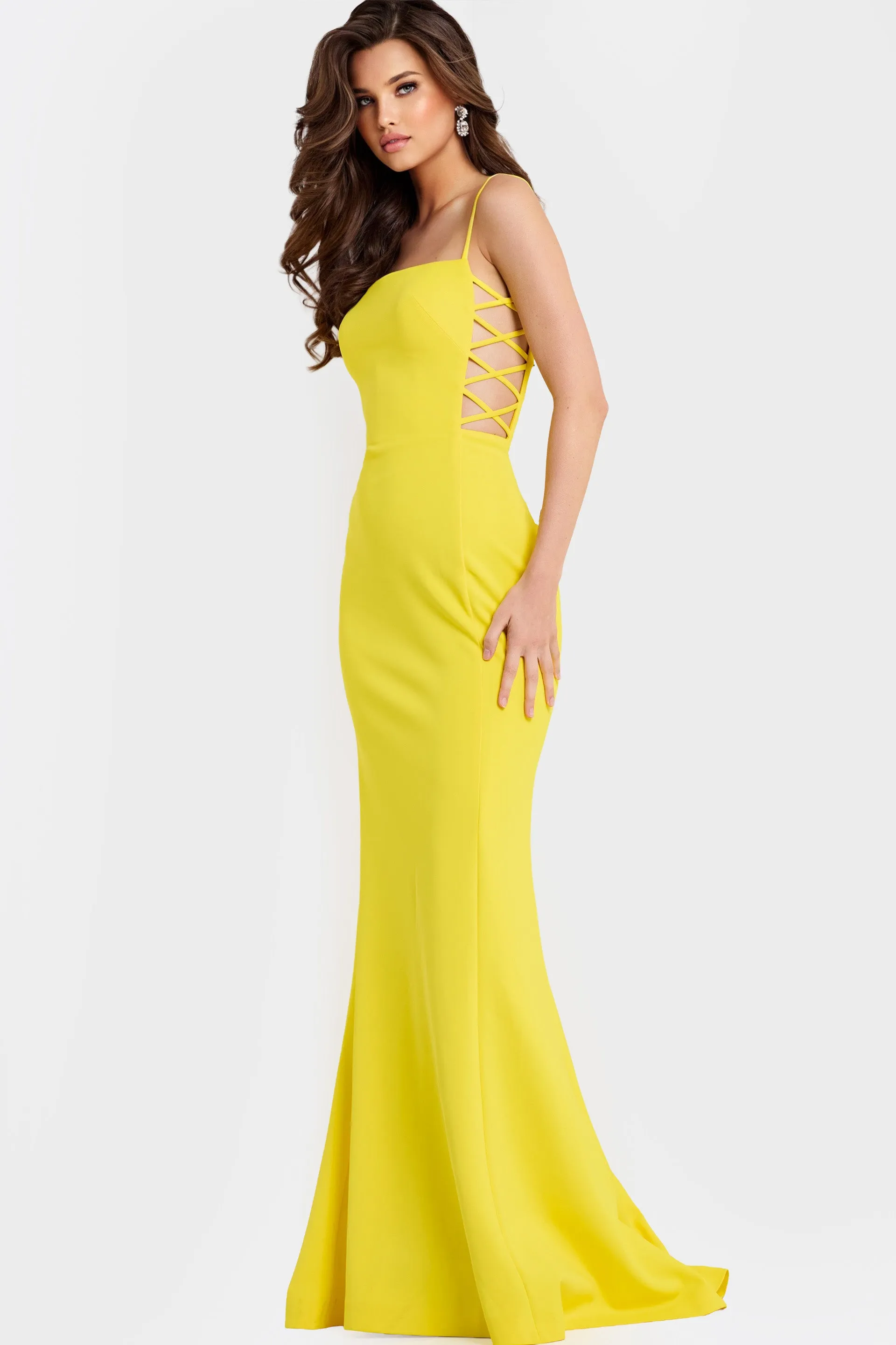 Jovani 43404 Square Neck With Lace-Up Sides Prom Dress sold by The Gown Galleria product image thumbnail 2