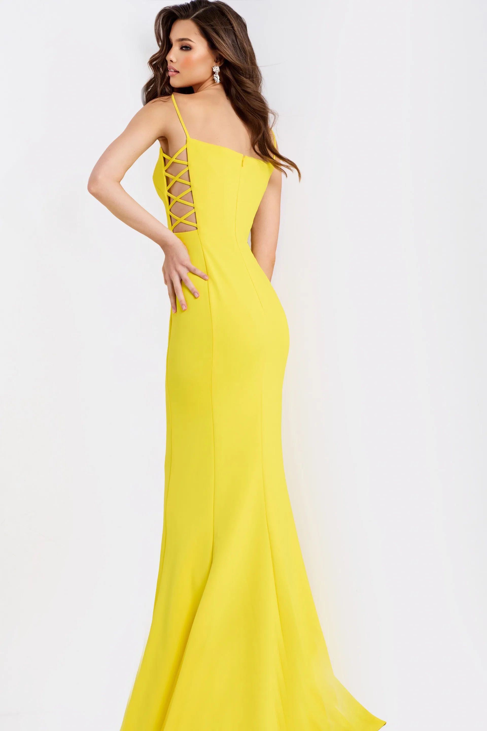 Jovani 43404 Square Neck With Lace-Up Sides Prom Dress sold by The Gown Galleria product image thumbnail 3