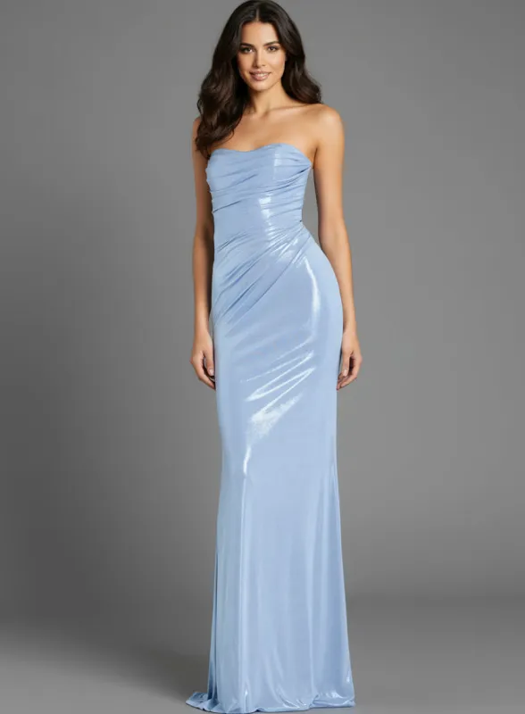 Jovani 43651 Metallic Fitted Sheath Silhouette Evening Gown sold by The Gown Galleria