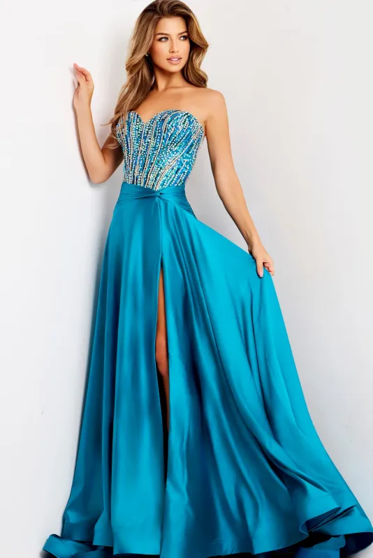 Jovani 43729 Strapless A-Line Silhouette Evening Gown sold by The Gown Galleria
