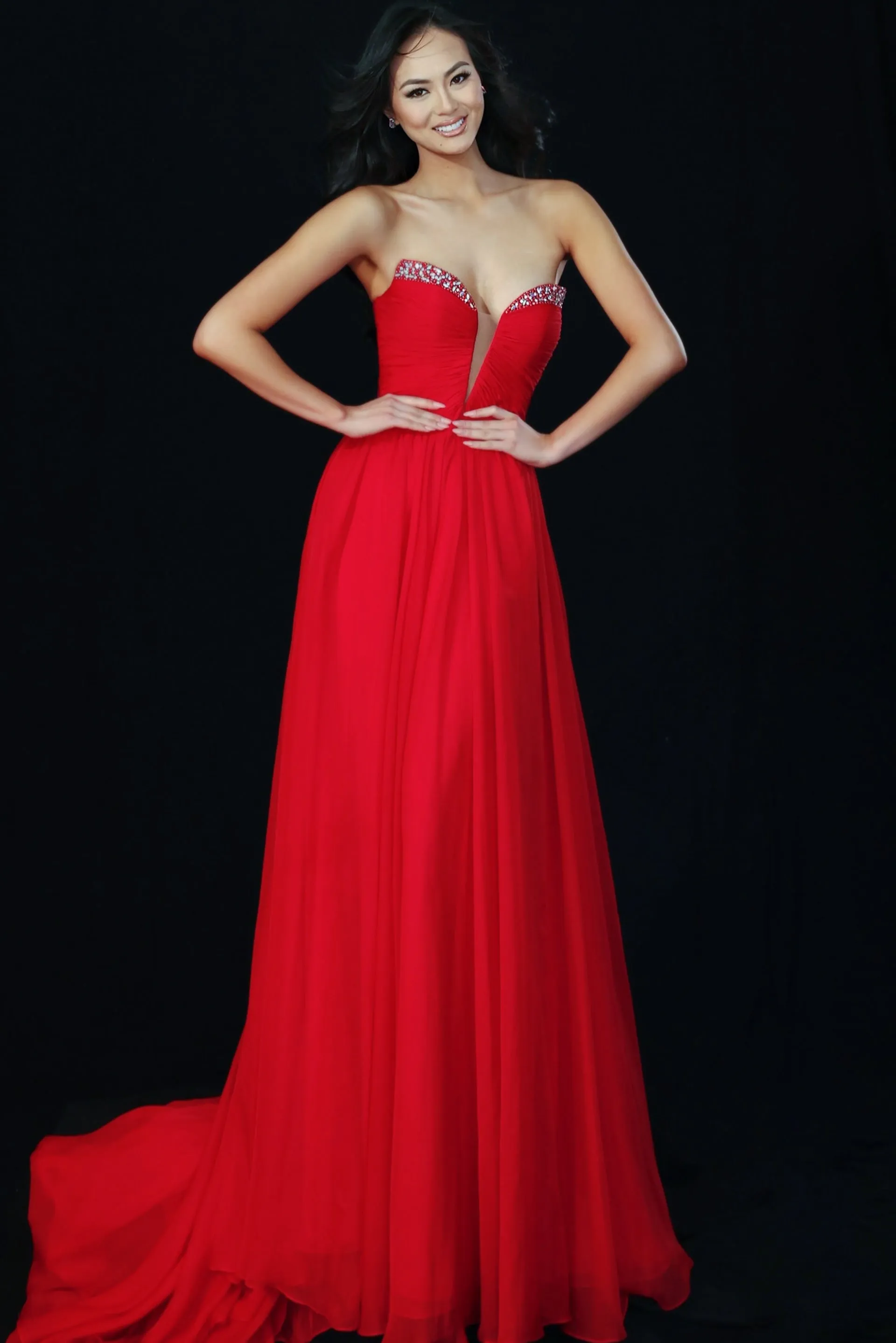 Jovani 49422 Evening Gown With Plunging Neckline sold by The Gown Galleria