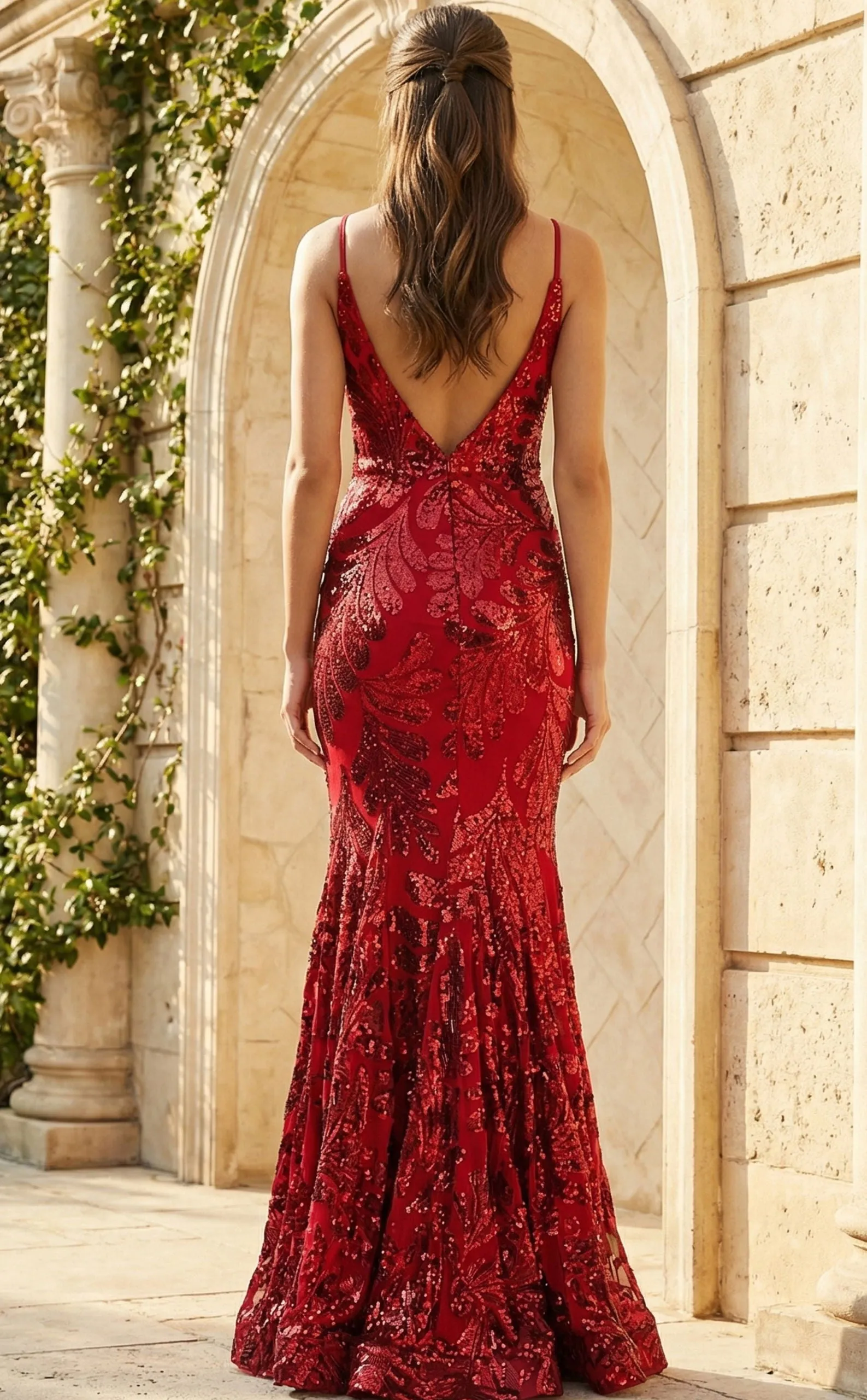 Jovani 48635 Evening Gown With Plunging V-Neckline sold by The Gown Galleria product image thumbnail 4