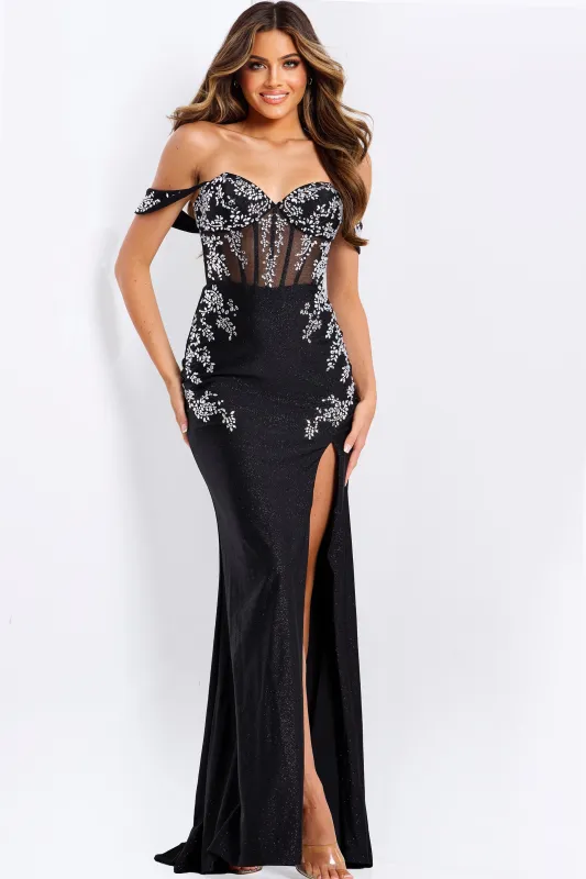 Jovani 49659 Off Shoulder Evening Gown With Fitted Silhouette sold by The Gown Galleria