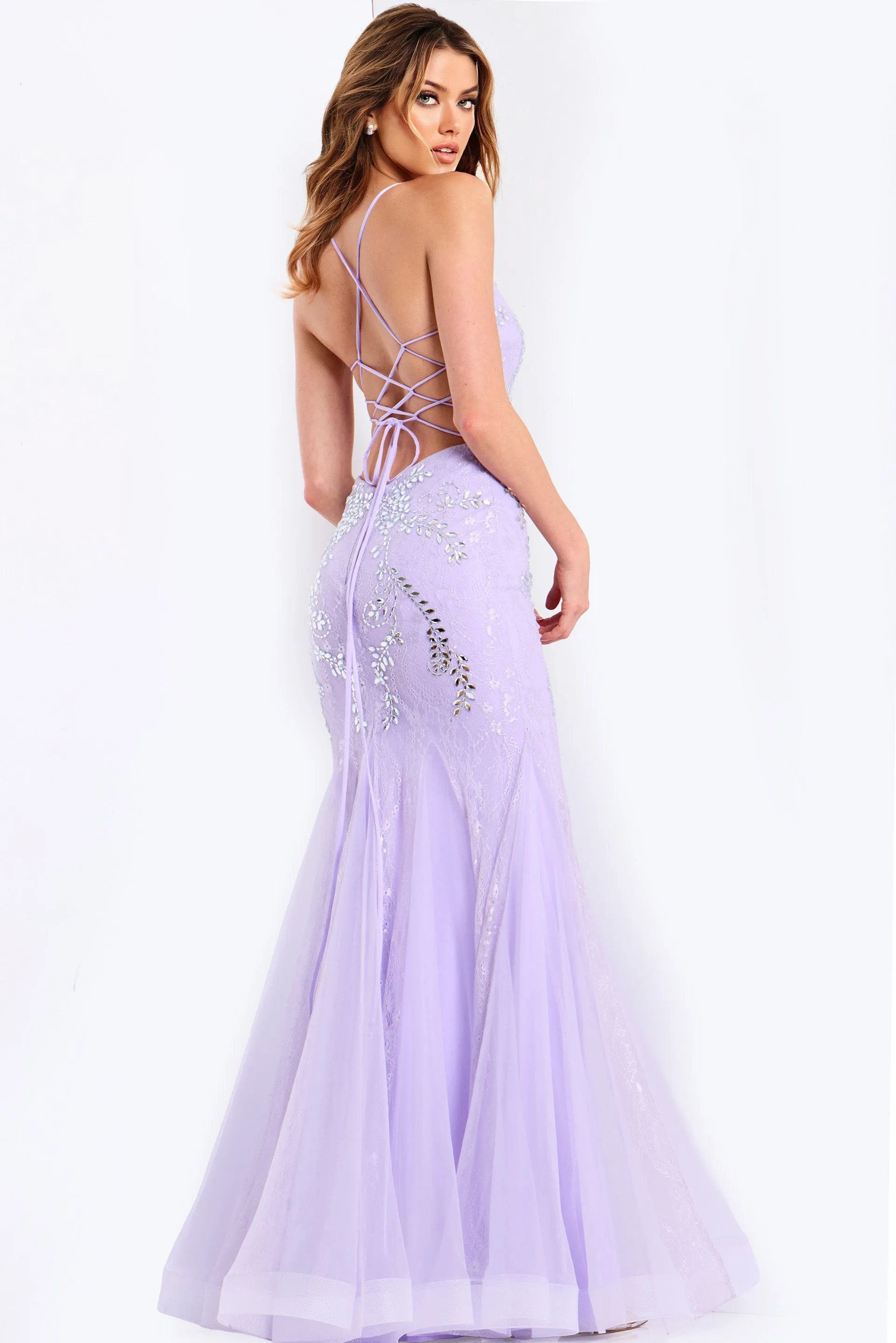 Jovani 49660 Mermaid Beaded Prom Dress With V Neckline sold by The Gown Galleria product image thumbnail 2
