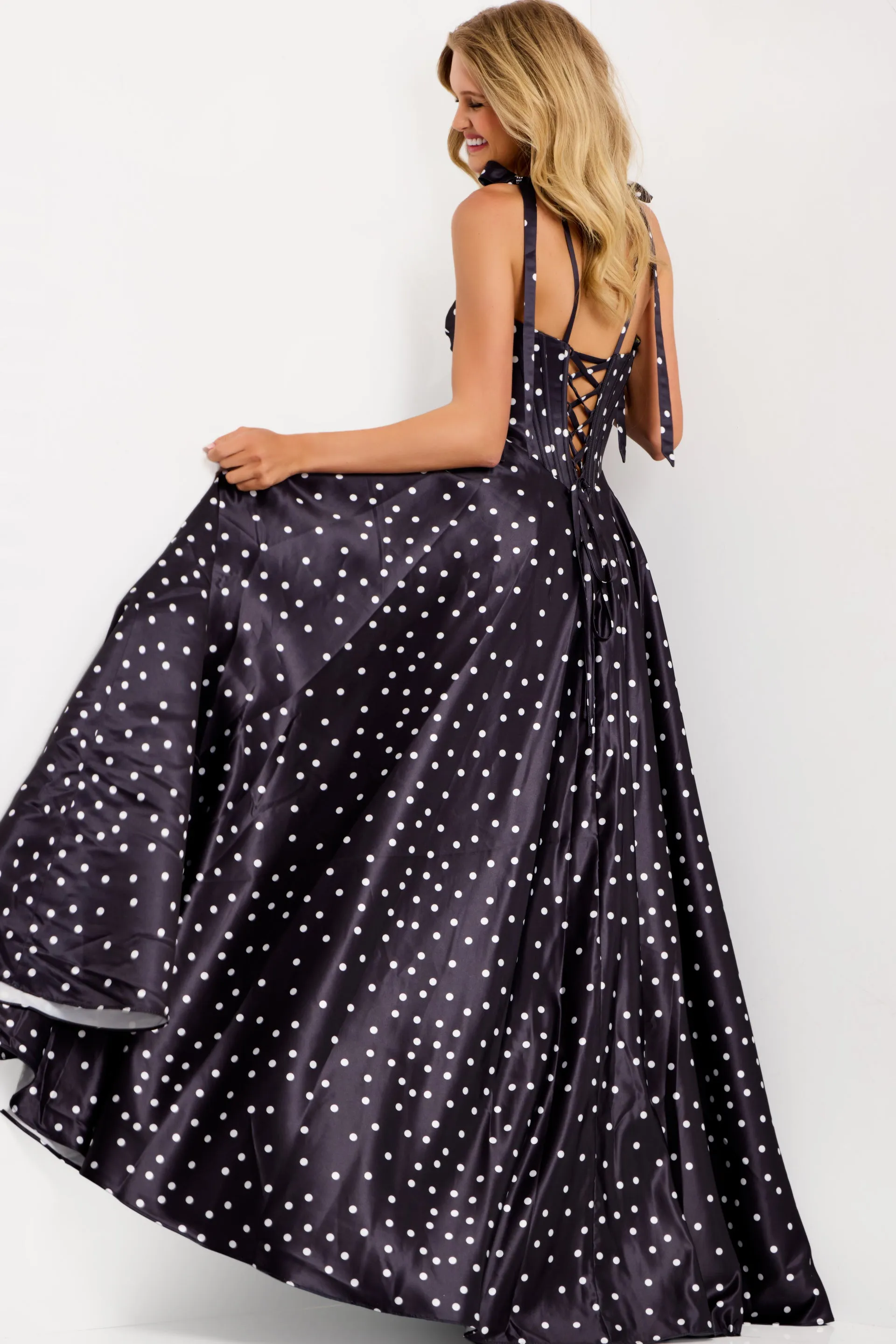 Jovani 49774 Polka Dot Prom Dress With A-Line Silhouette sold by The Gown Galleria product image thumbnail 2