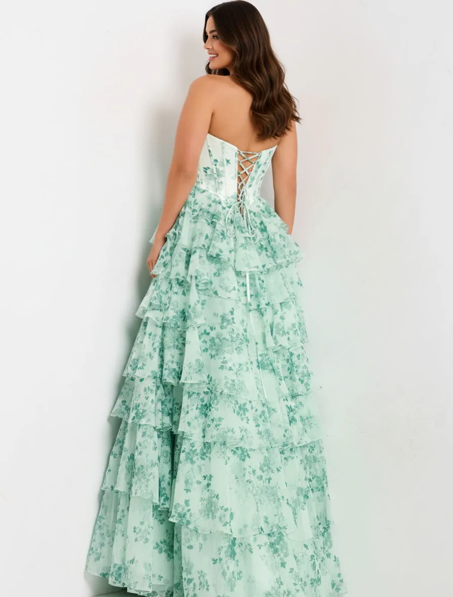 Jovani 48772 Evening Gown Sweetheart Corset Floral Ballgown sold by The Gown Galleria product image thumbnail 4
