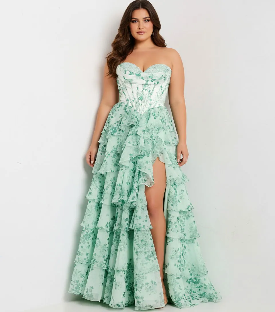Jovani 48772 Evening Gown Sweetheart Corset Floral Ballgown sold by The Gown Galleria product image thumbnail 3