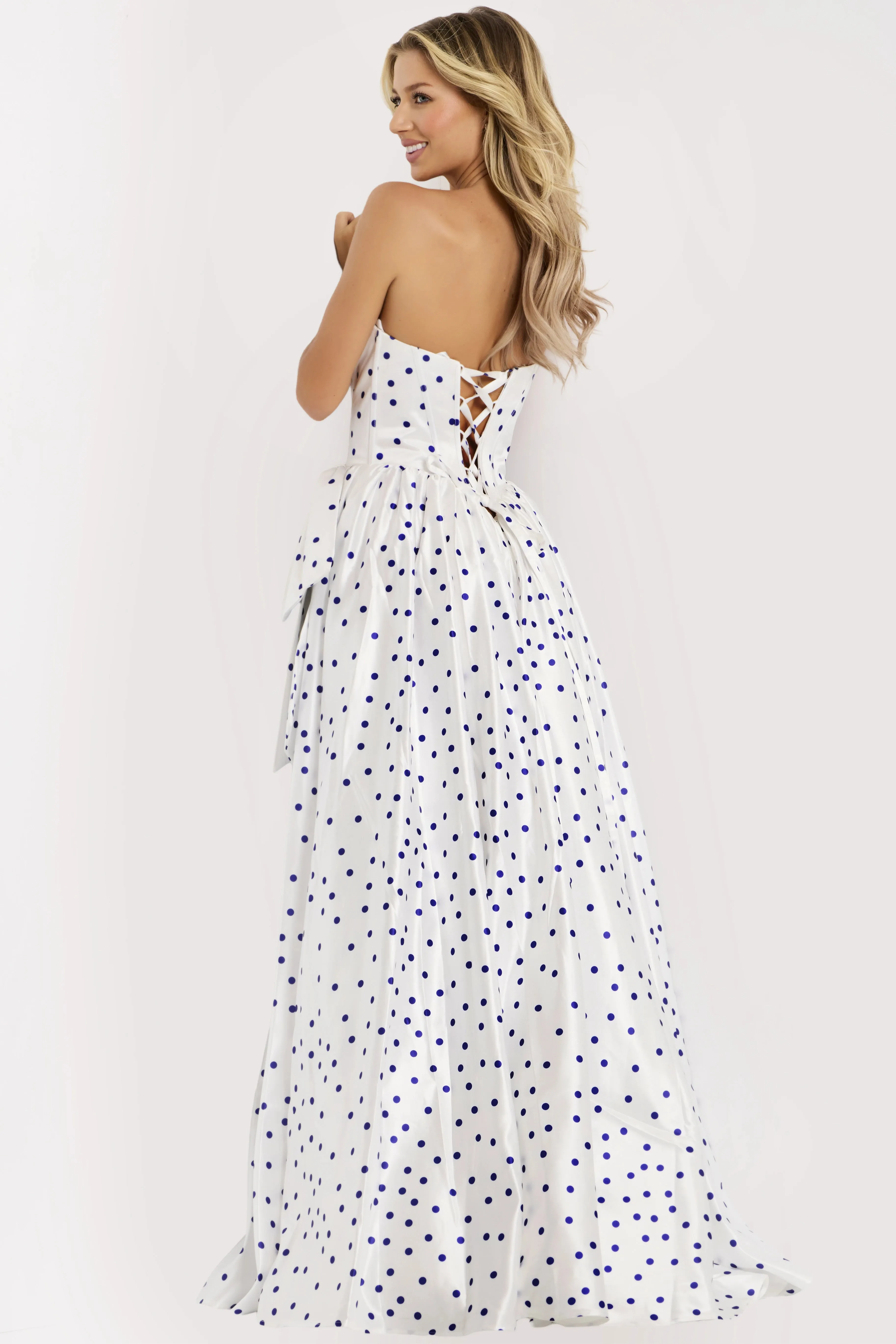 Jovani 49899 Polka Dot Prom Dress With V-Neckline Silhouette sold by The Gown Galleria product image thumbnail 4