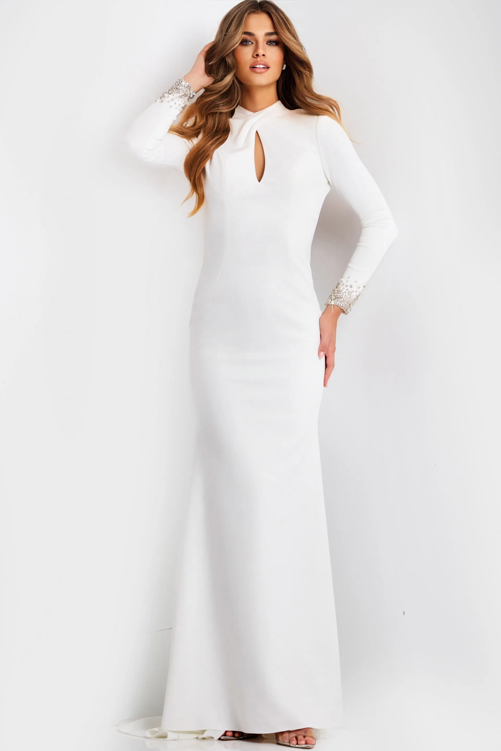 Jovani 49126 High Neck Beaded Cuff Prom Dress sold by The Gown Galleria product image thumbnail 3