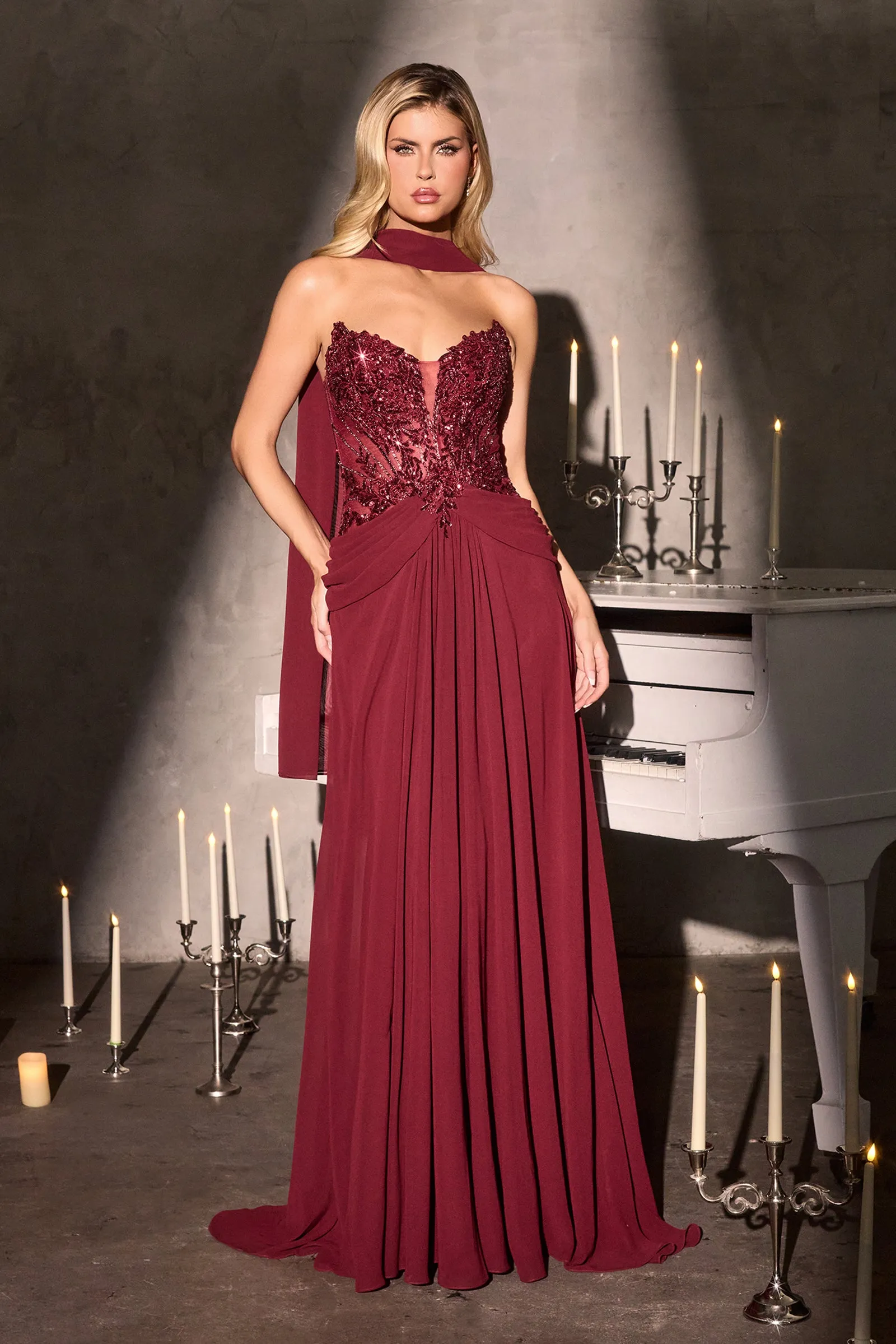 Cinderella Divine CD673 Evening Gown A-Line Silhouette sold by The Gown Galleria