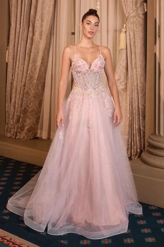 Andrea & Leo A1477 Evening Gown with Deep V-Neckline sold by The Gown Galleria