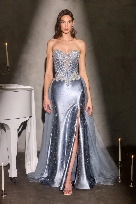 Cinderella Divine CM392 Evening Gown with Thigh-High Slit made by The Gown Galleria