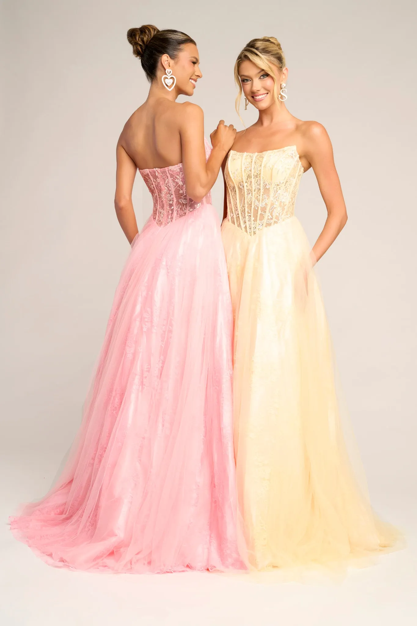 Portia & Scarlett XO023 Floral Lace A-Line Prom Dress sold by The Gown Galleria product image thumbnail 4