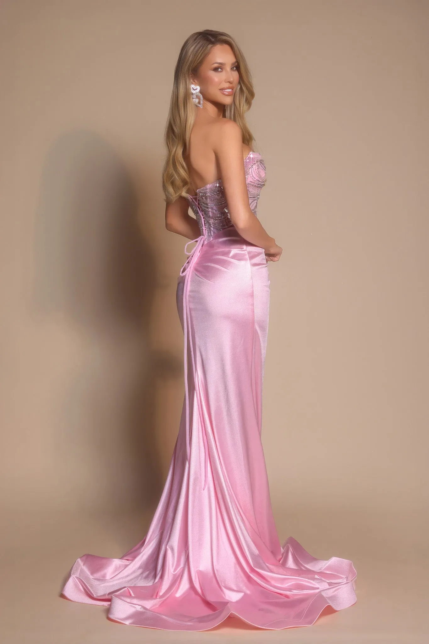 Portia & Scarlett XO065 Sweetheart Beaded Corset Evening Gown sold by The Gown Galleria product image thumbnail 5