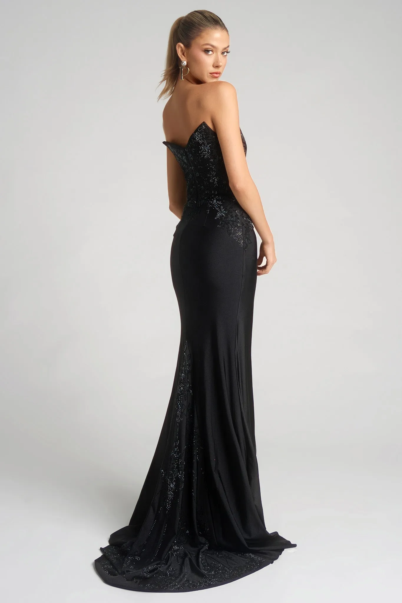 Portia & Scarlett XO067 Beaded Strapless Silhouette Evening Gown sold by The Gown Galleria product image thumbnail 3