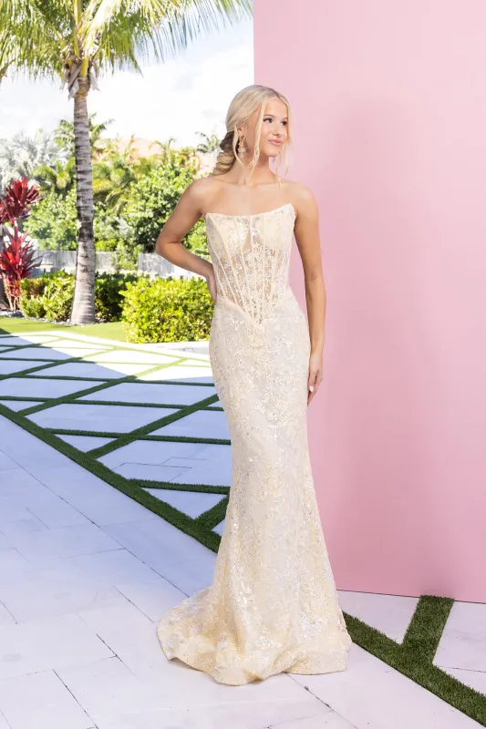 Portia & Scarlett XO082 Scoop Neckline Evening Gown sold by The Gown Galleria