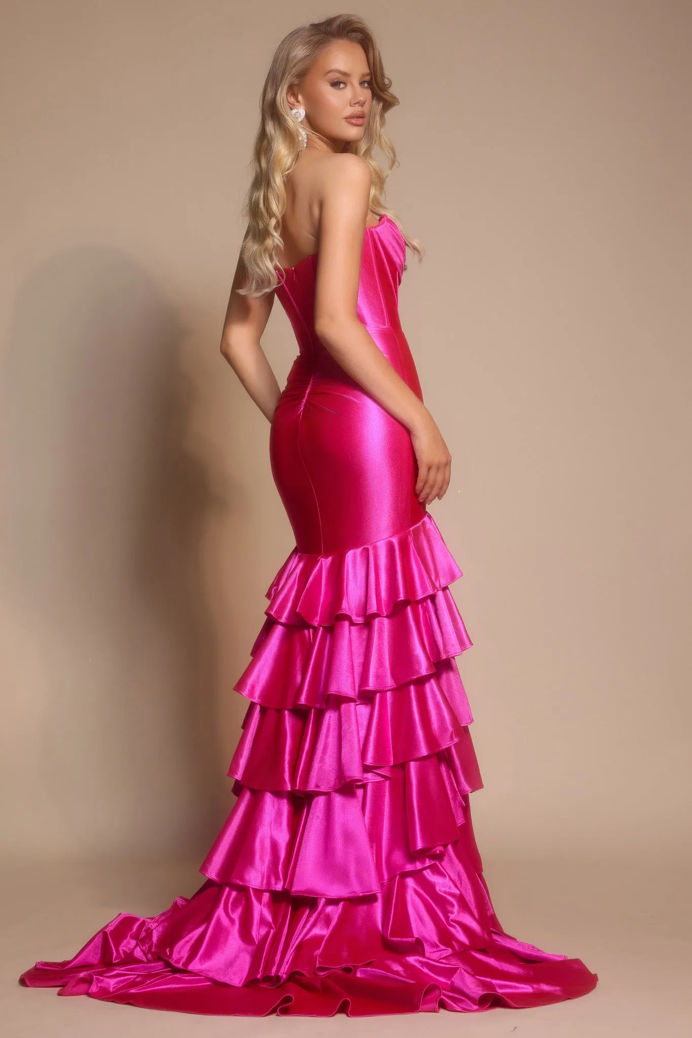 Portia & Scarlett XO085 Mermaid With Ruffled Tier Evening Gown sold by The Gown Galleria product image thumbnail 2