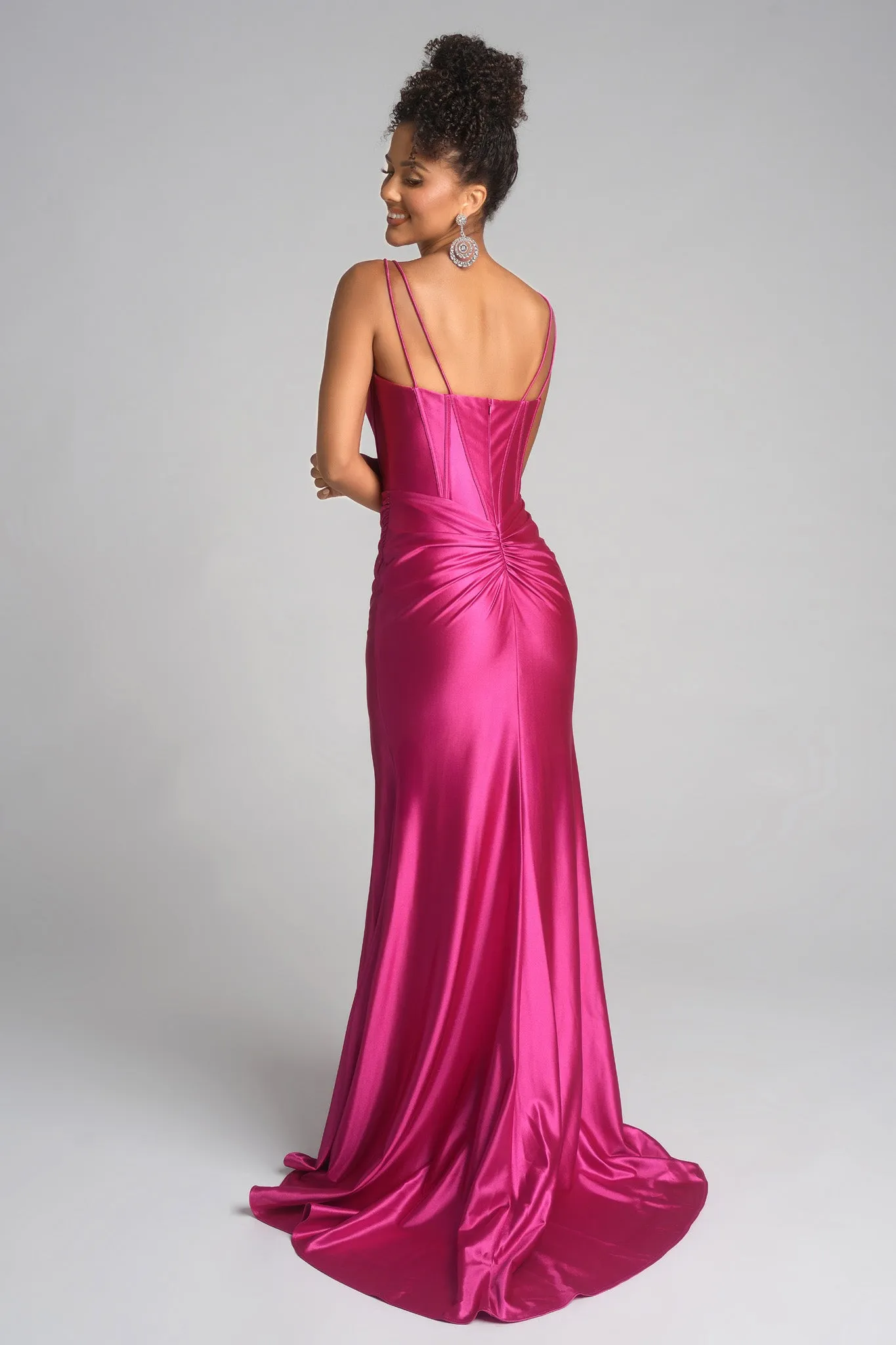 Portia & Scarlett XO105 Vibrant Satin Corset Prom Dress sold by The Gown Galleria product image thumbnail 2