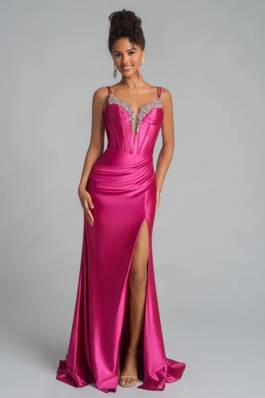 Portia & Scarlett XO105 Vibrant Satin Corset Prom Dress sold by The Gown Galleria