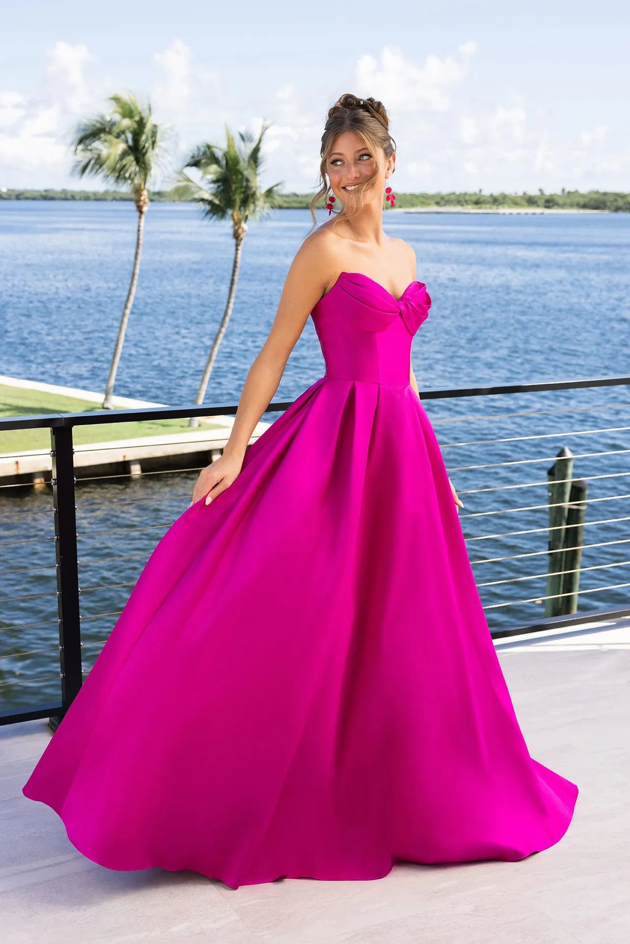 Portia & Scarlett XO110 Satin Sweetheart A-Line Evening Gown sold by The Gown Galleria