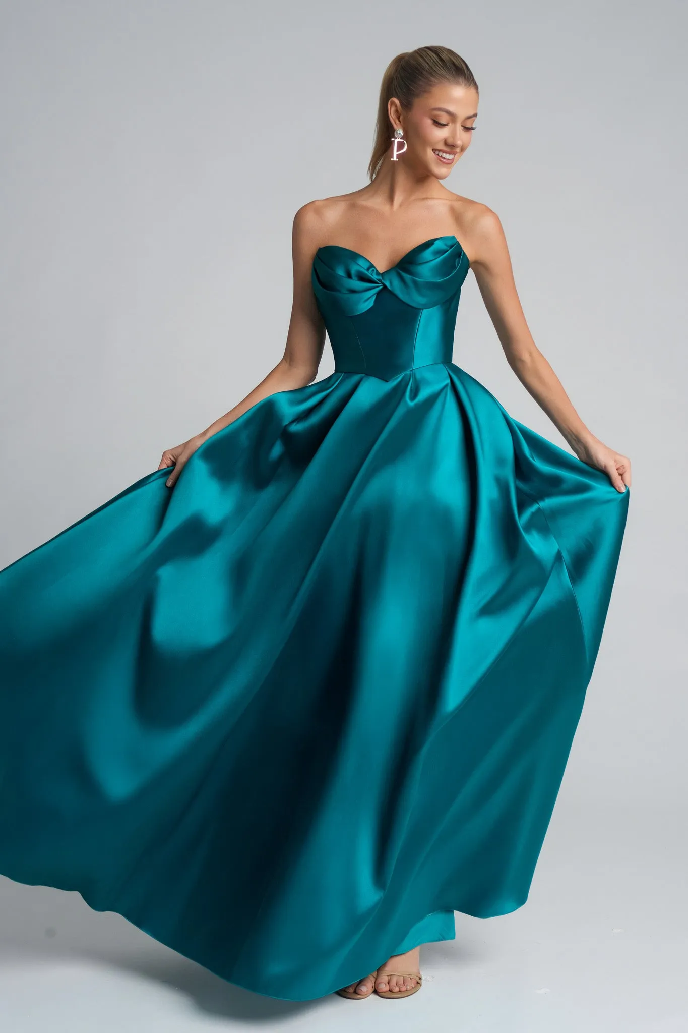 Portia & Scarlett XO110 Satin Sweetheart A-Line Evening Gown sold by The Gown Galleria product image thumbnail 4