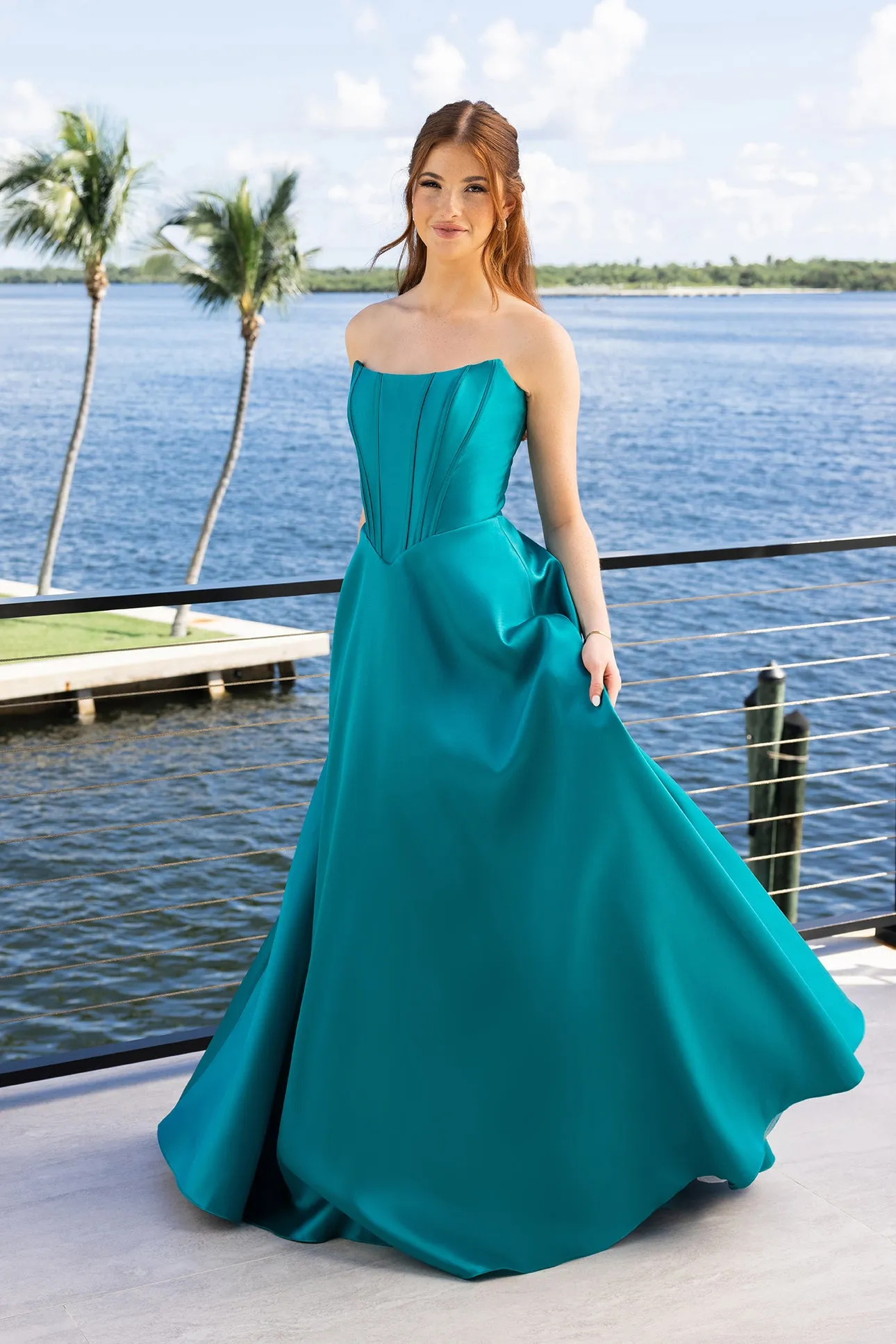 Portia & Scarlett XO124 Strapless A-Line Silhouette Evening Gown sold by The Gown Galleria product image thumbnail 2
