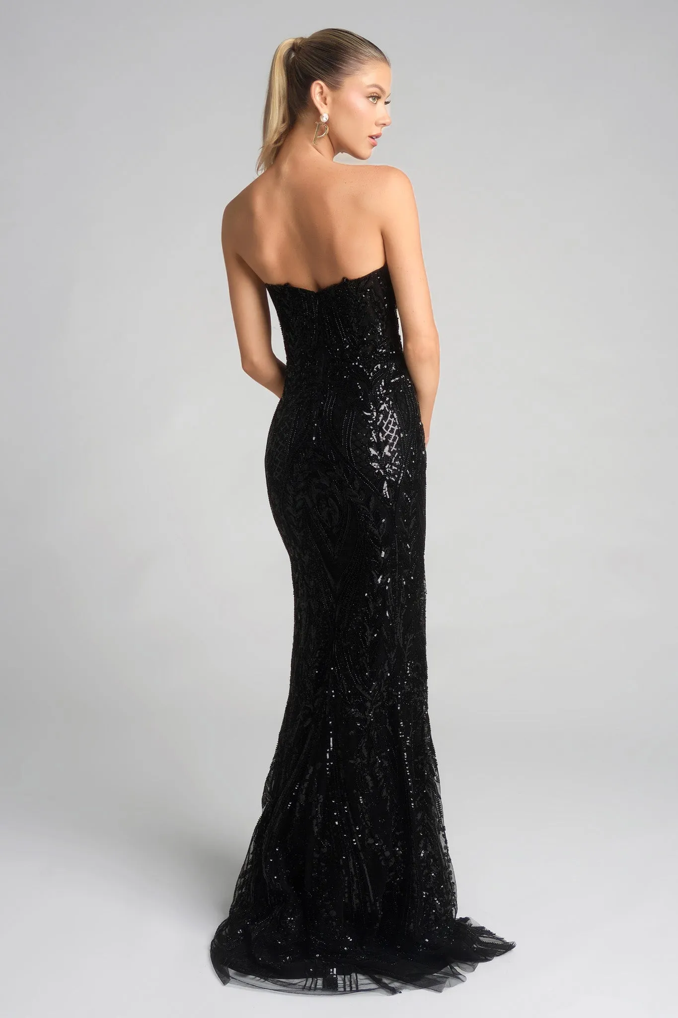 Portia & Scarlett XO134 V-Neckline Sheath Evening Gown sold by The Gown Galleria product image thumbnail 2