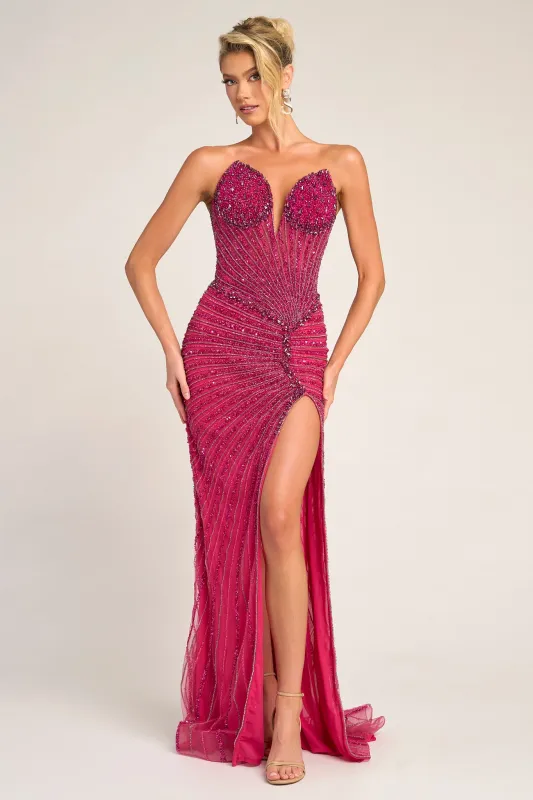 Portia & Scarlett PS26416C Evening Gown With Basque Waist Beading sold by The Gown Galleria