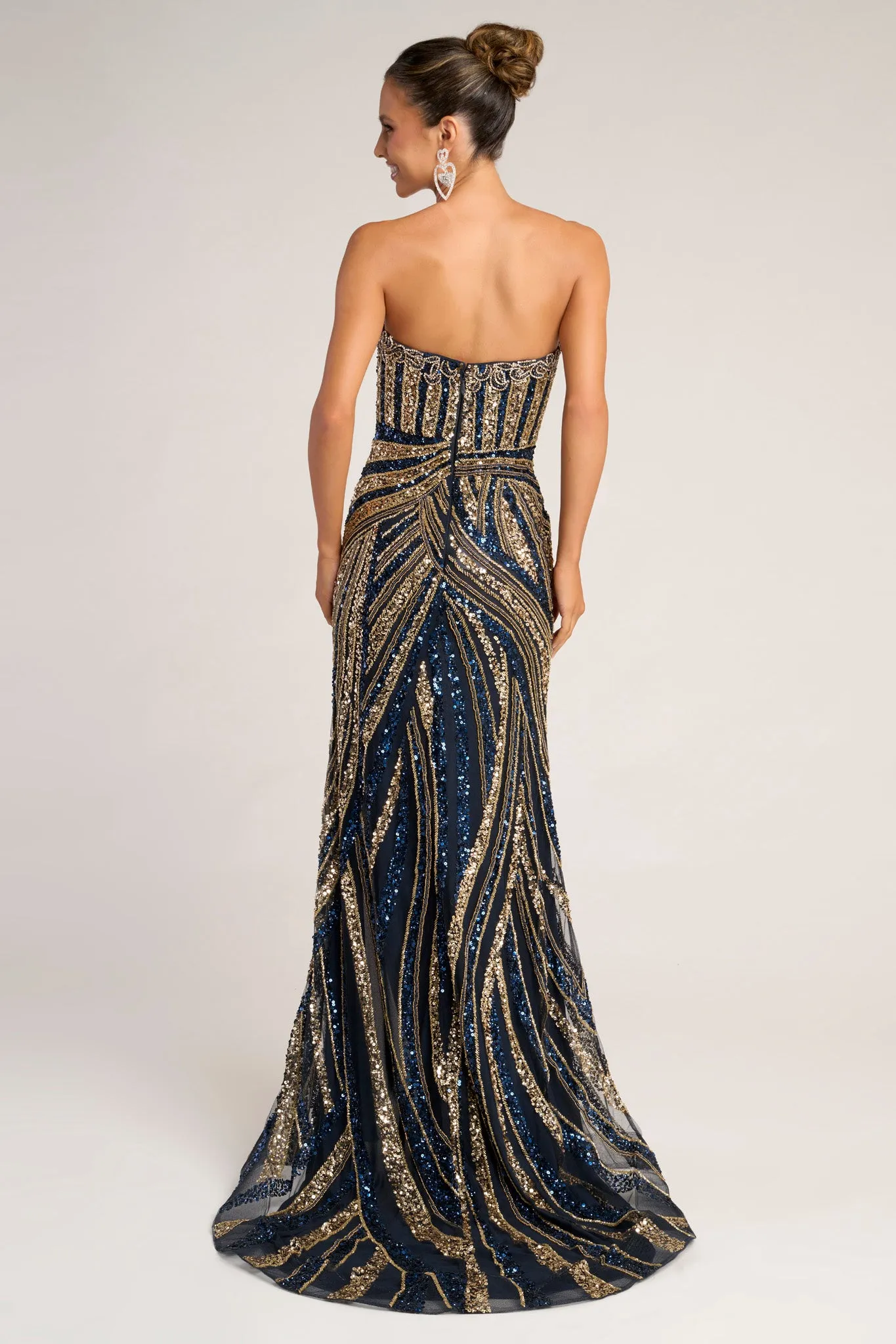 Portia & Scarlett PS26418C Strapless Beaded Prom Dress sold by The Gown Galleria product image thumbnail 5