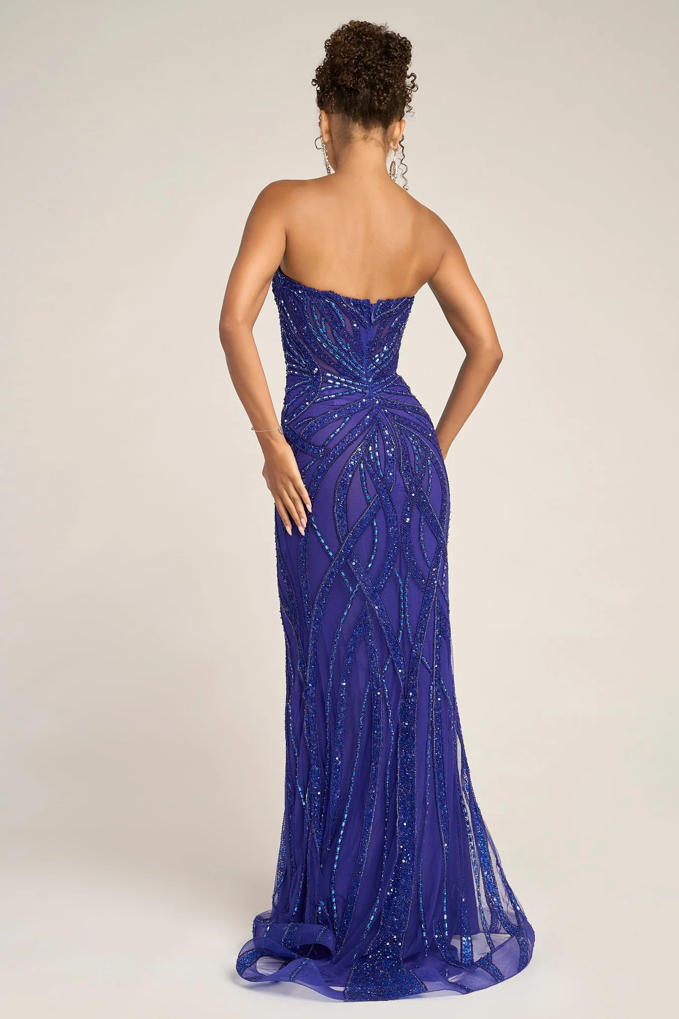 Portia & Scarlett PS26423C Evening Gown Sheer Beaded Strapless sold by The Gown Galleria product image thumbnail 4