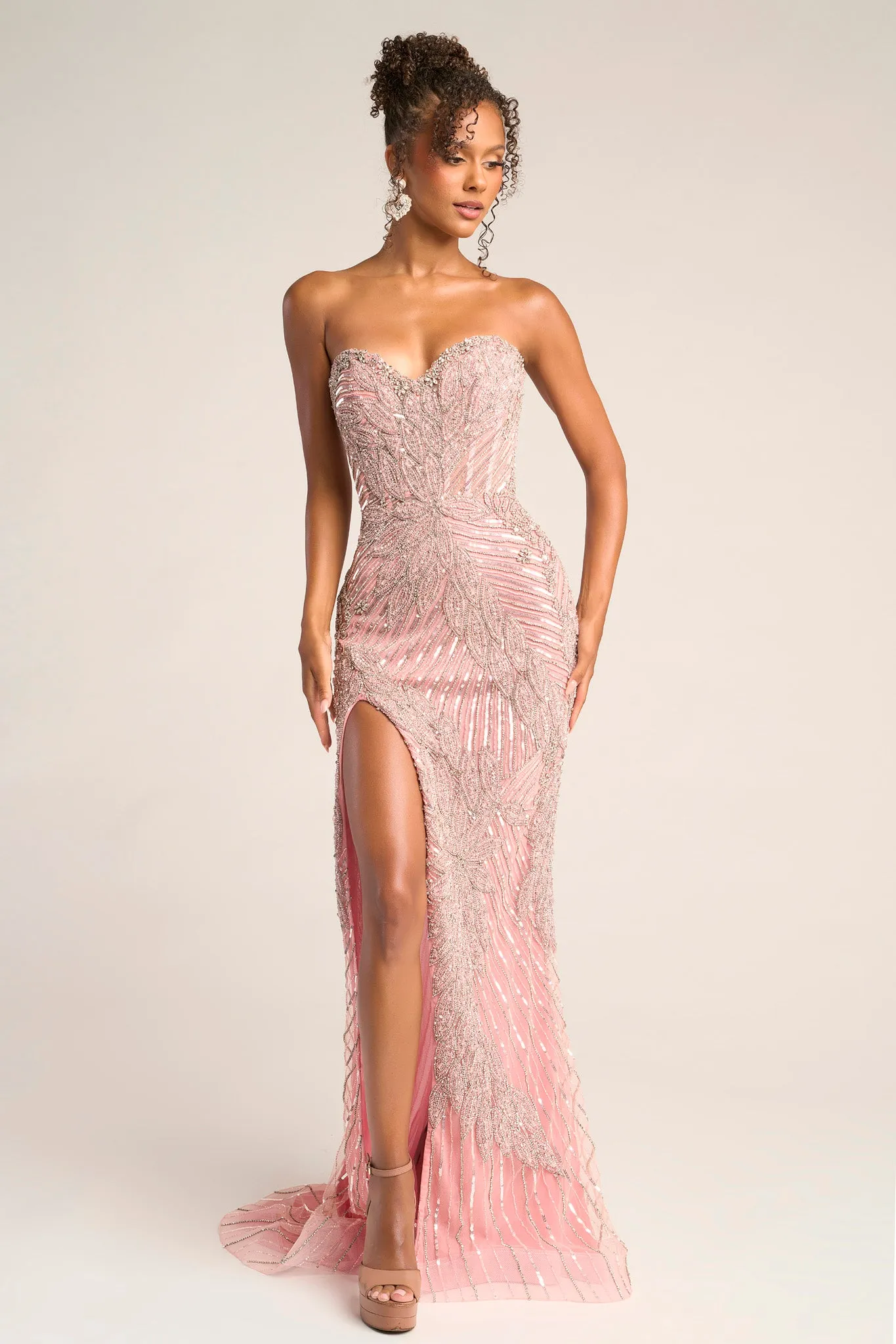 Portia & Scarlett PS26435C Strapless With High Slit Evening Gown sold by The Gown Galleria product image thumbnail 3