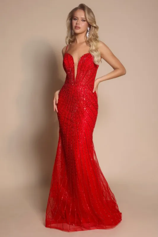 Portia & Scarlett XO019 Jeweled Bodice Evening Gown sold by The Gown Galleria