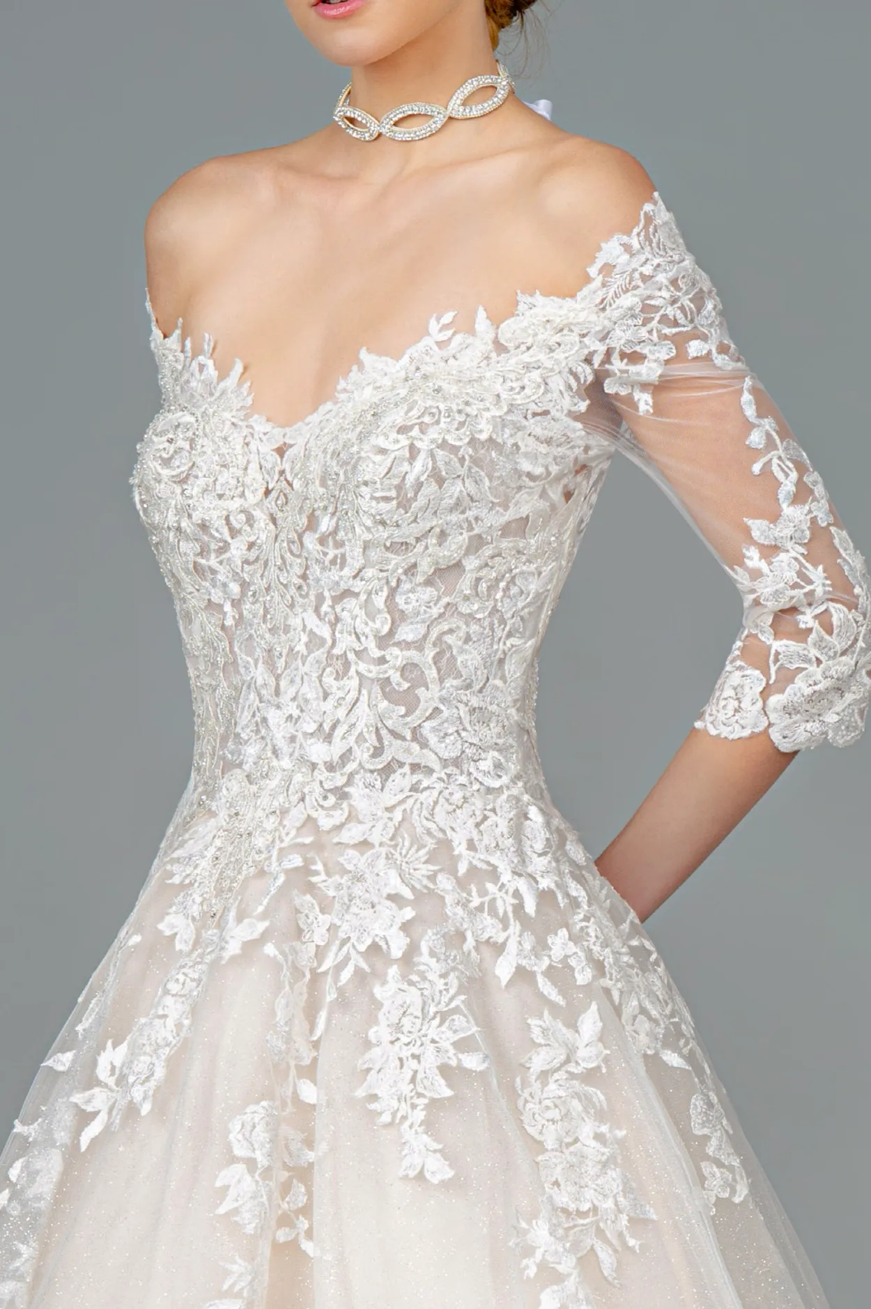 GLS BY GLORIA GL1803 Embroidered Off-Shoulder A-line Gown sold by The Gown Galleria product image thumbnail 3