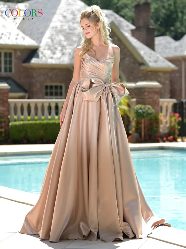 Colors Dress 3860 Strapless V-Neckline Evening Gown sold by The Gown Galleria