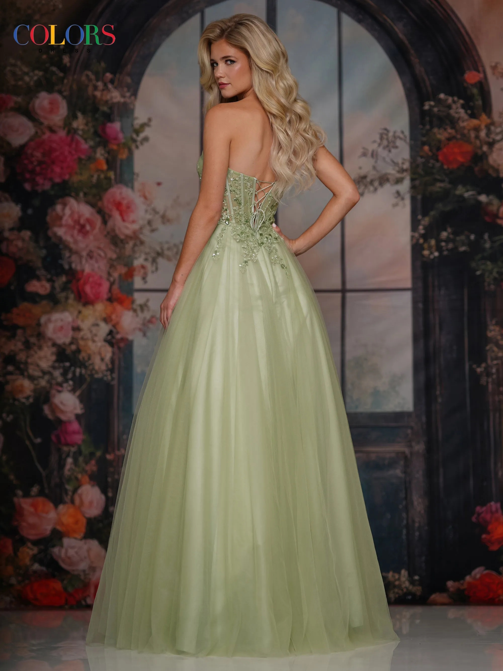 Colors Dress 3923 Plunging Sweetheart Neckline Evening Gown sold by The Gown Galleria product image thumbnail 2