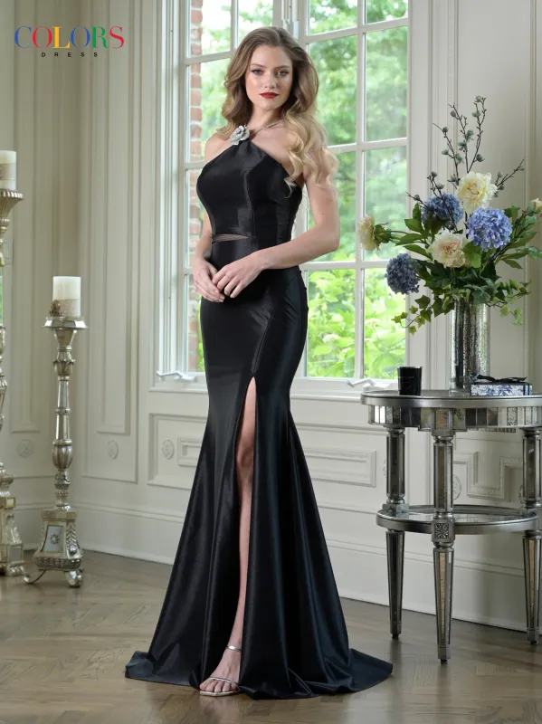 Colors Dress 3926 Halter Neck Beaded Evening Gown sold by The Gown Galleria