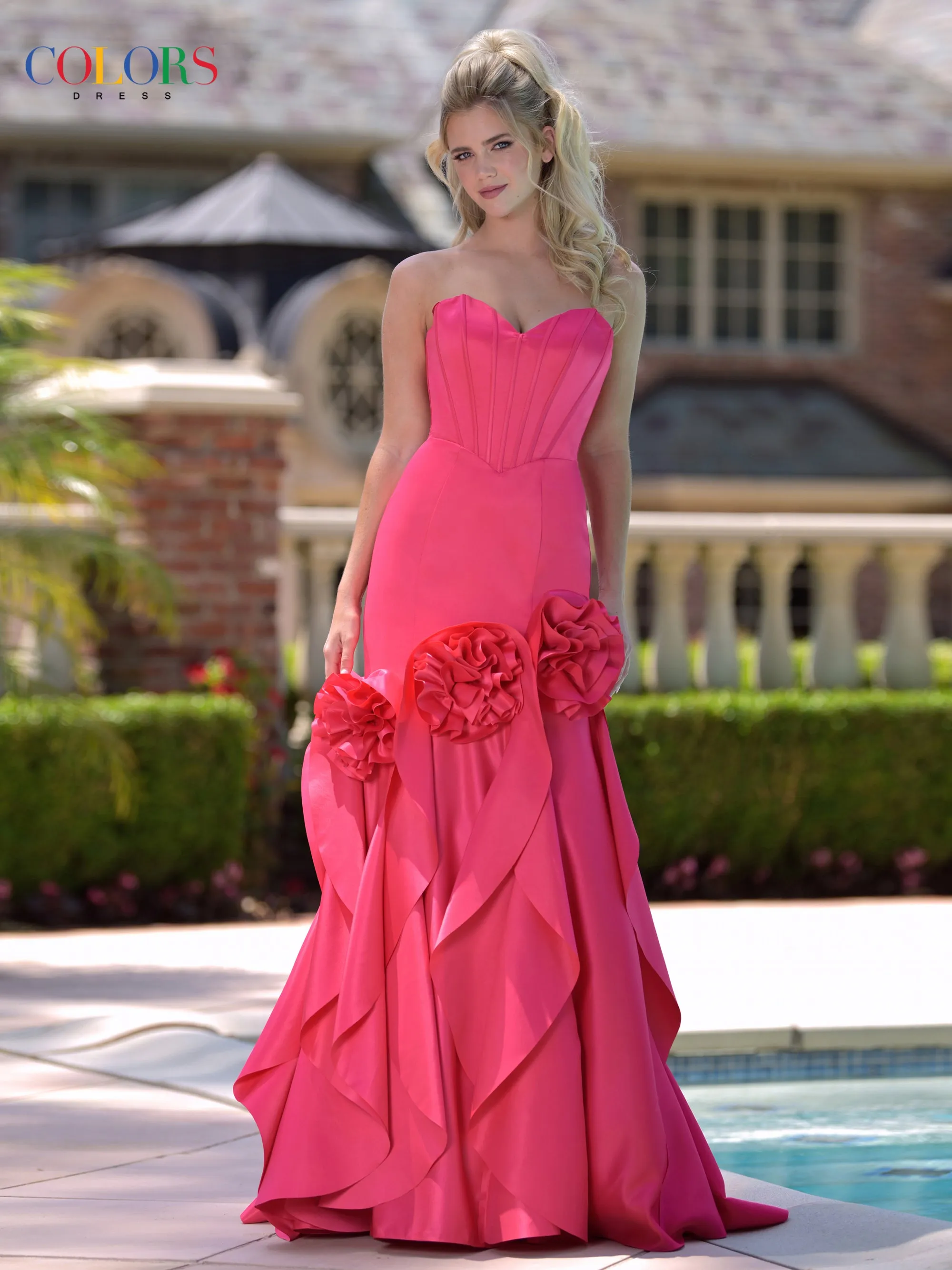 Colors Dress 3880 Strapless Sweetheart Neckline Evening Gown sold by The Gown Galleria product image thumbnail 4