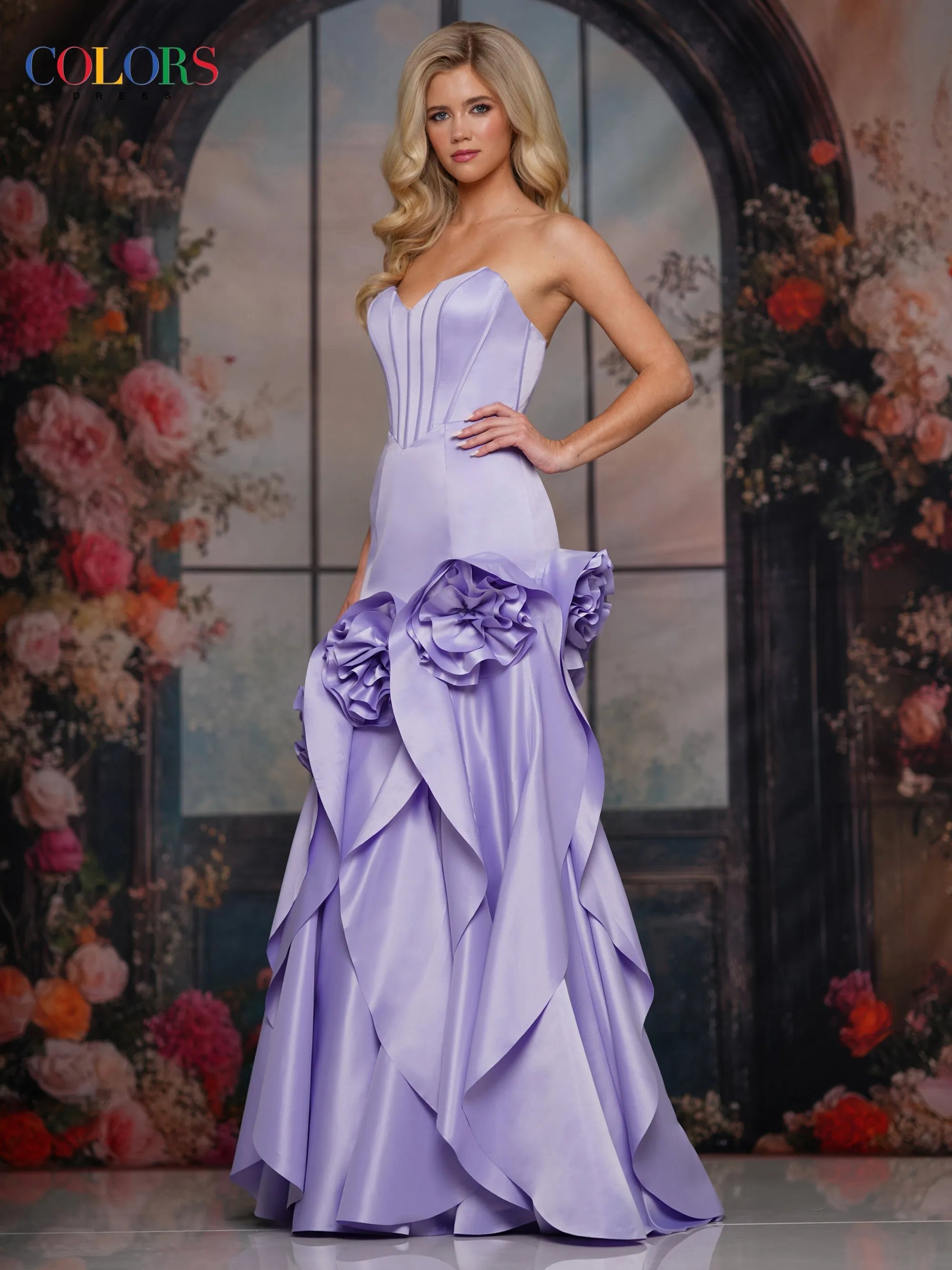 Colors Dress 3880 Strapless Sweetheart Neckline Evening Gown sold by The Gown Galleria product image thumbnail 2